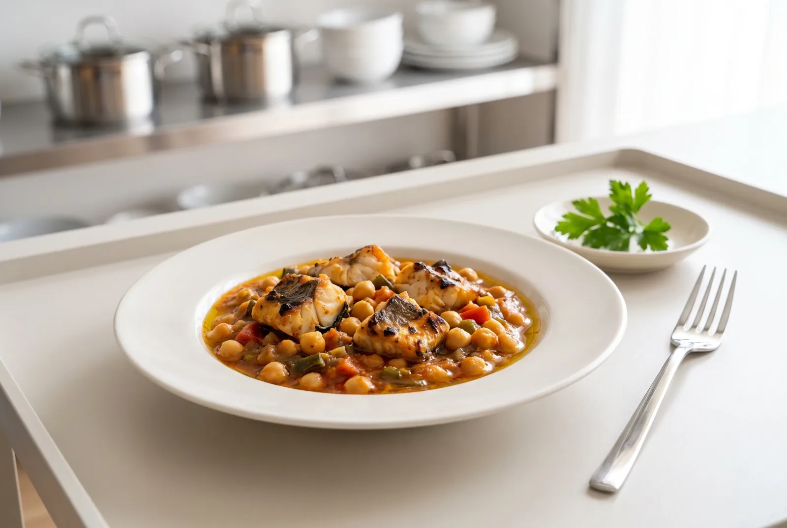 Cod and Chickpeas | Portuguese-Style Breakfast Bean Dish