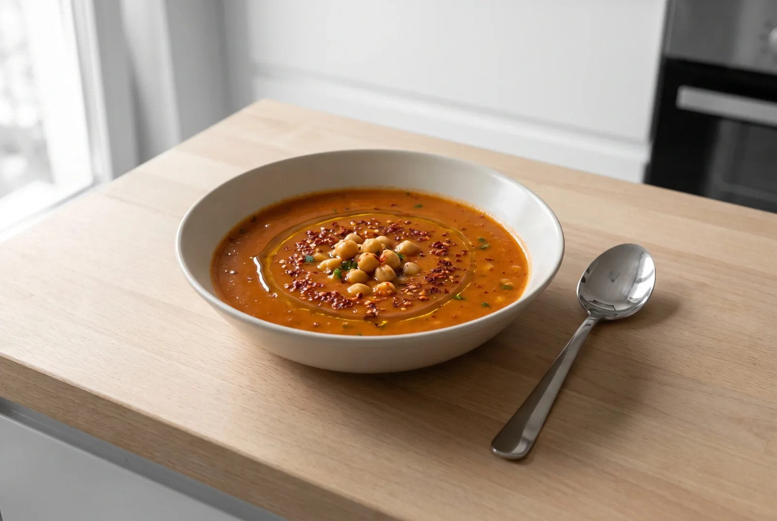 Spicy Chickpea Soup | Greek-Style Revithosoupa with Lemon and Olive Oil