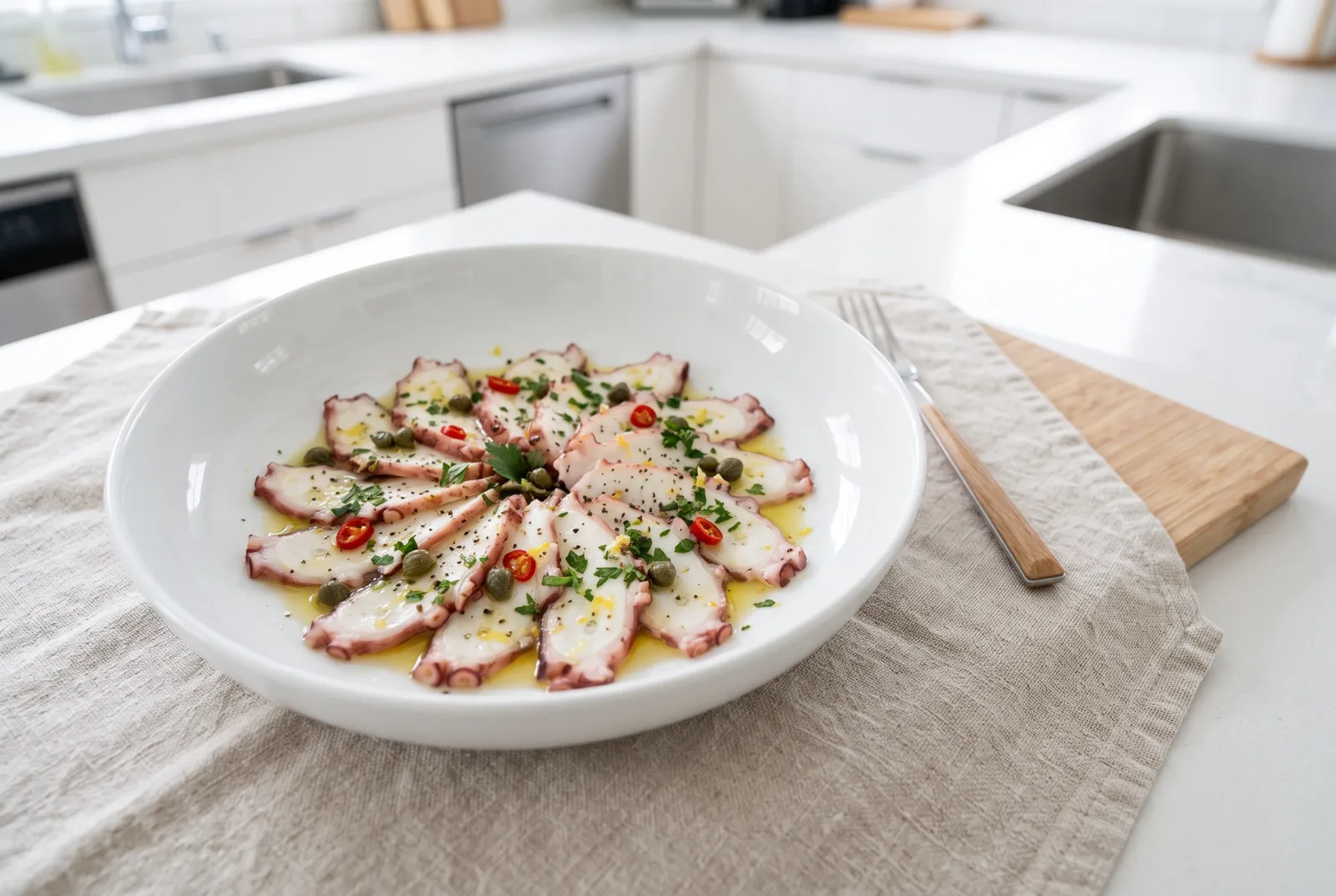 Octopus Carpaccio | Thin-Sliced, Chilled Olive Oil Appetizer