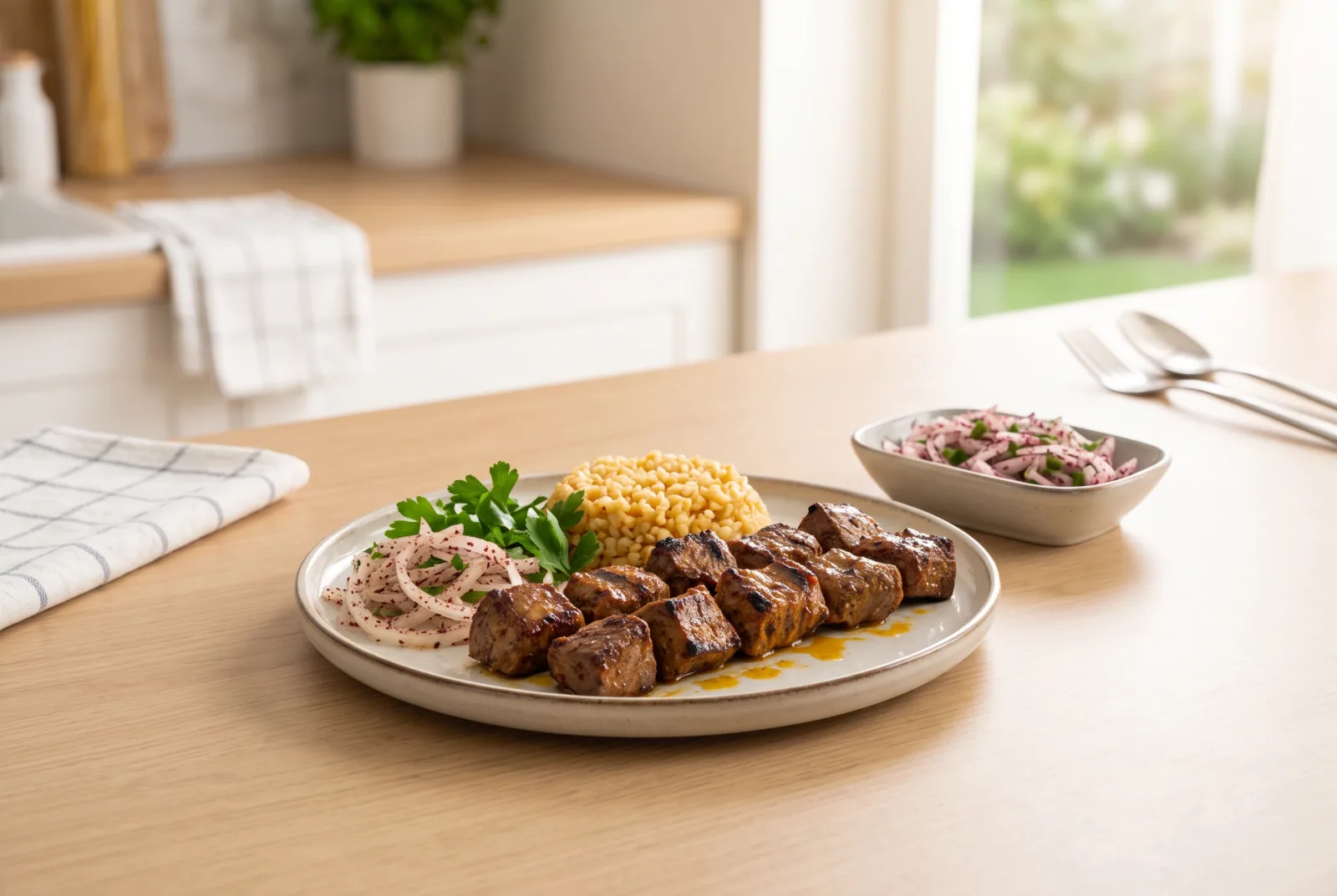 Iranian Grilled Lamb Liver Skewers with Saffron Butter
