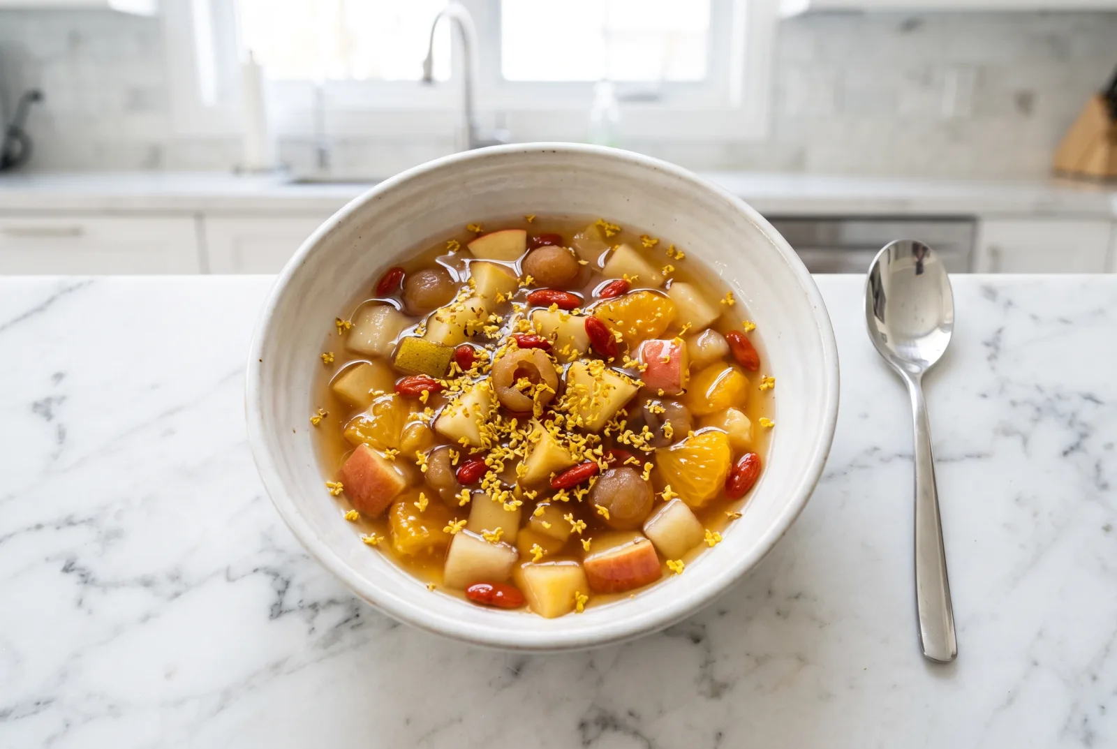 Chinese Osmanthus Fruit Dessert | Refreshing Chilled Dessert with Longan