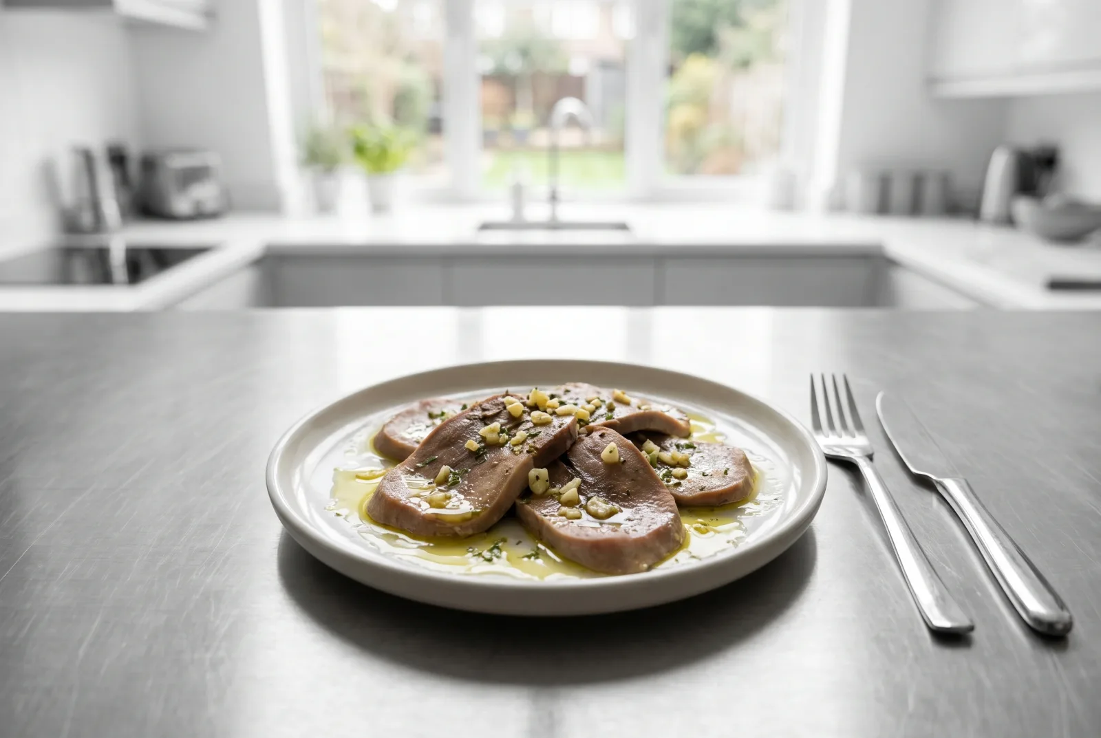 Boiled Beef Tongue | Warm Lemon and Olive Oil Breakfast Dish