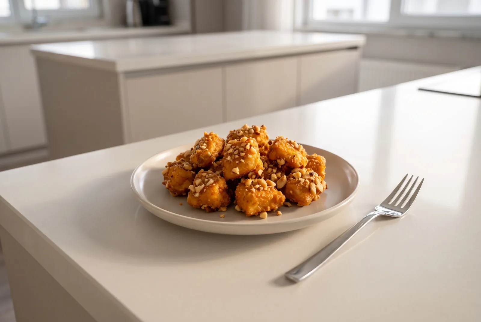 Hazelnut-Crusted Chicken Bites | Honey Mustard Sauce