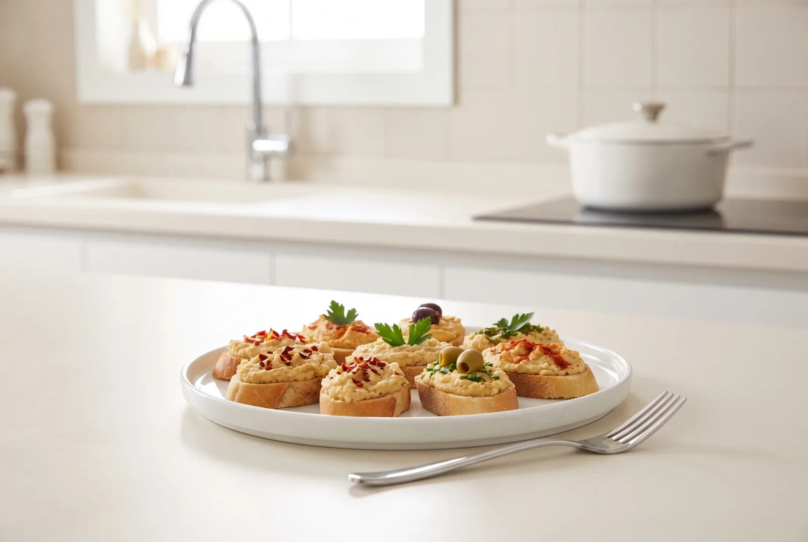 Hummus Canapé Platter | Whole-Grain Bread Party Canapés