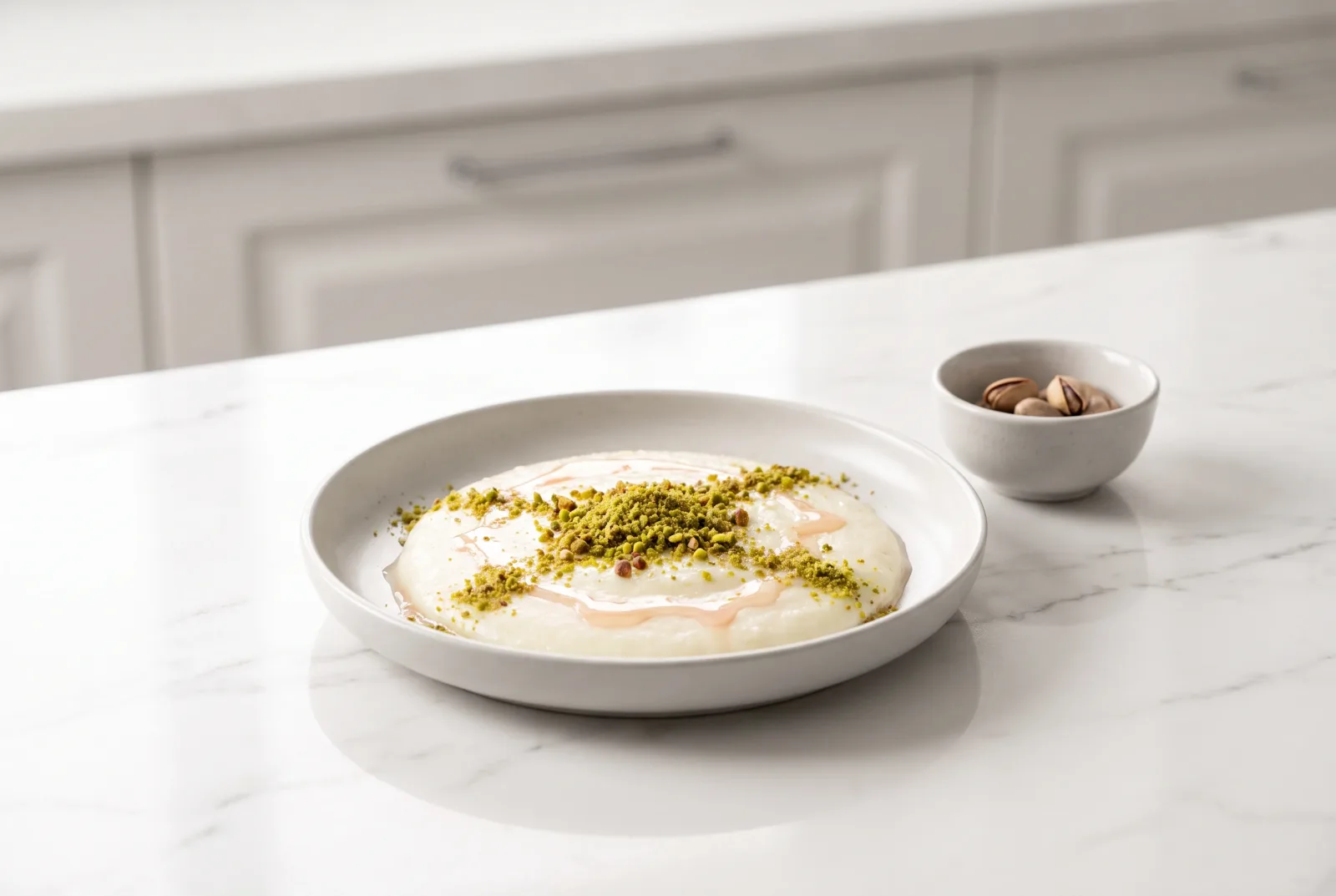 Iraqi Mahlabiye (Milk Pudding) with Mastic and Rose Water