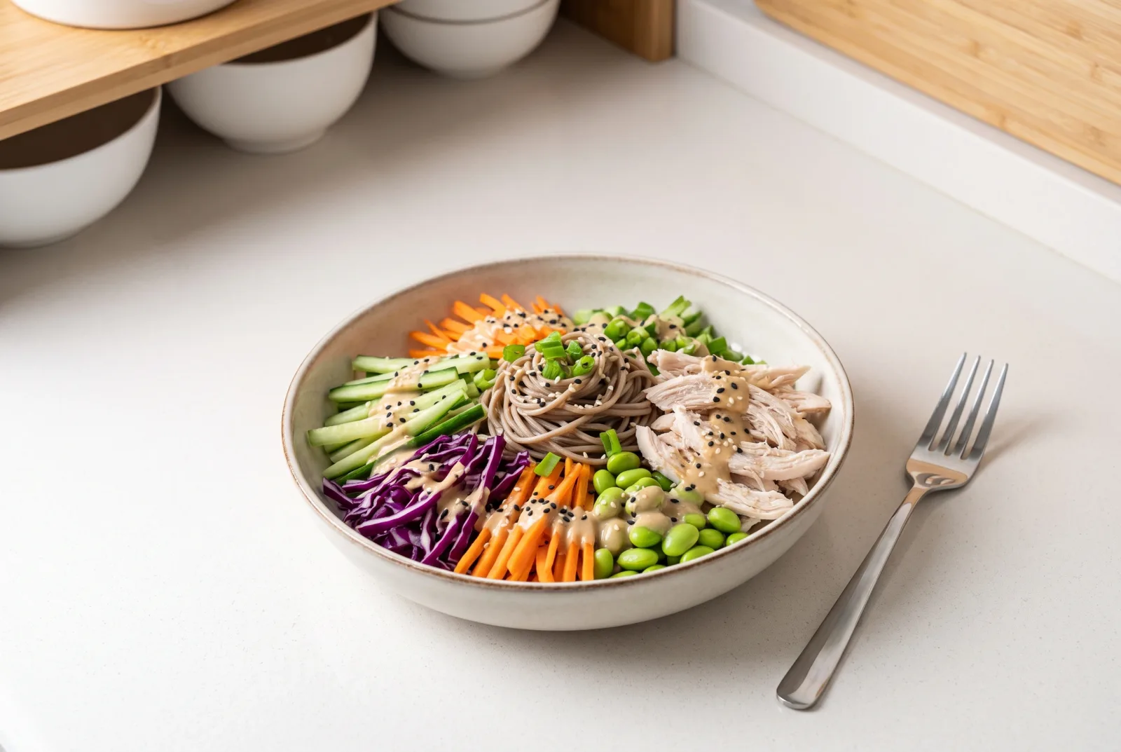Japanese Sesame Soba Salad | Leftover Teriyaki Chicken for a Crowd