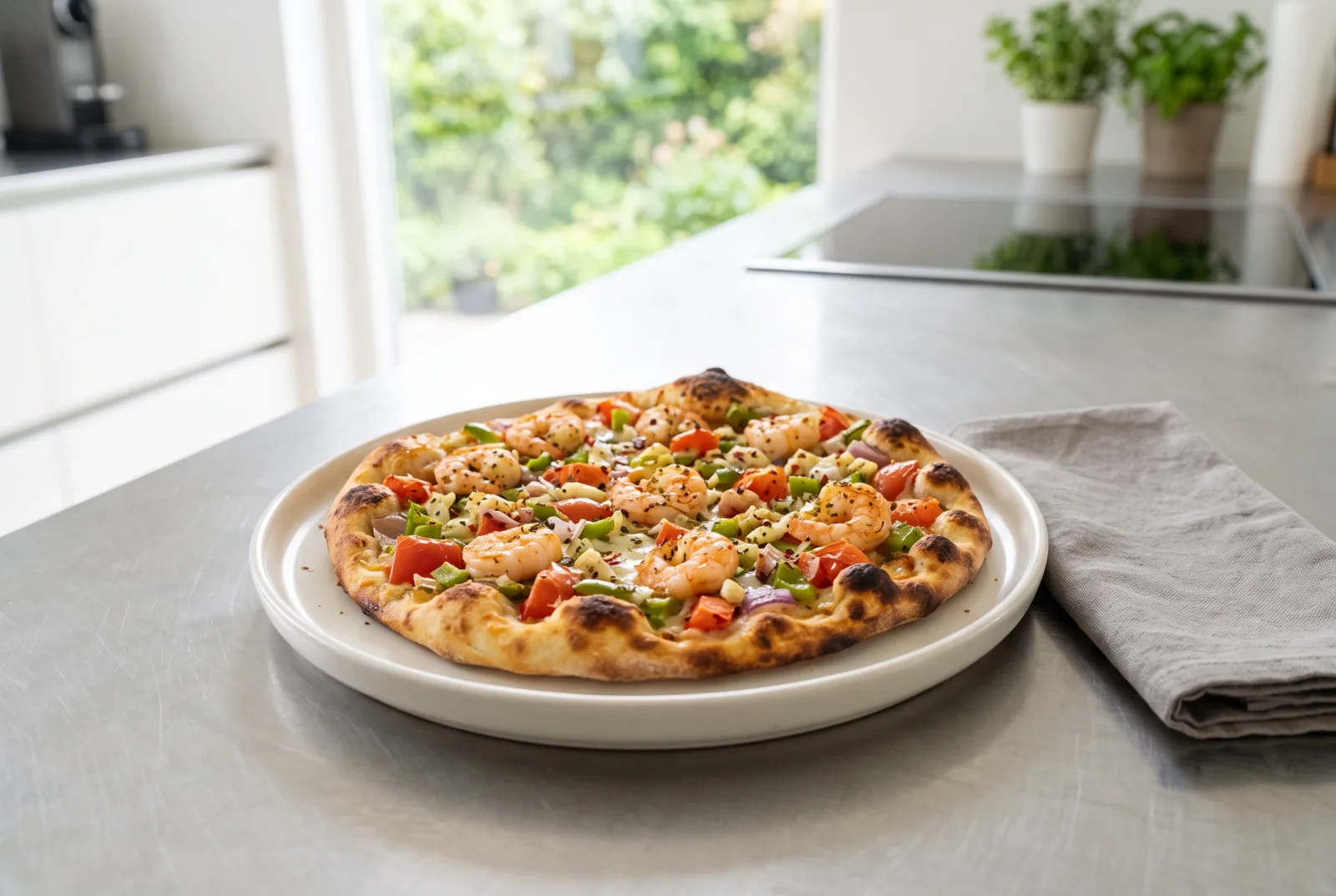 Thin Shrimp Pide | Baked Shrimp on Thin Yufka Dough with Olive Oil