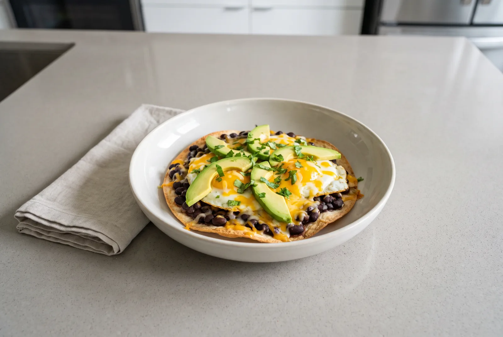 Mexican-Style Tortilla Pizza | Breakfast Pizza with Beans and Eggs