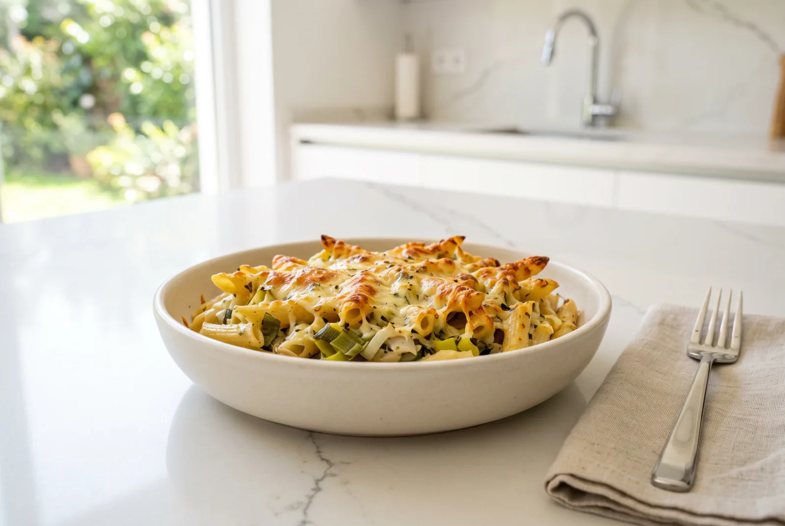 Baked Leek and Cheese Pasta — Irish-Style Wholegrain Casserole