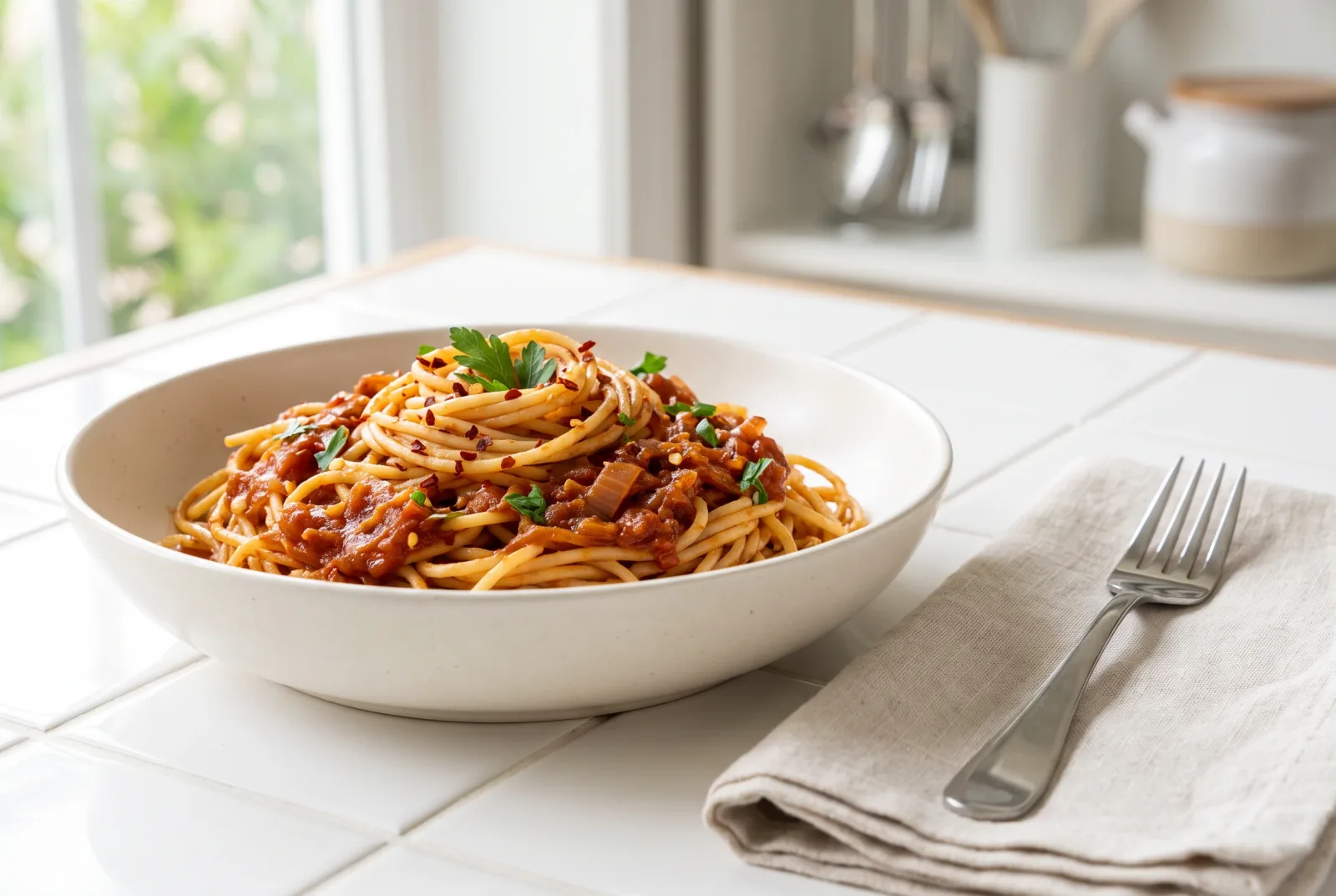 Spicy Tomato Pasta | One-Pot Pressure-Cooker Recipe