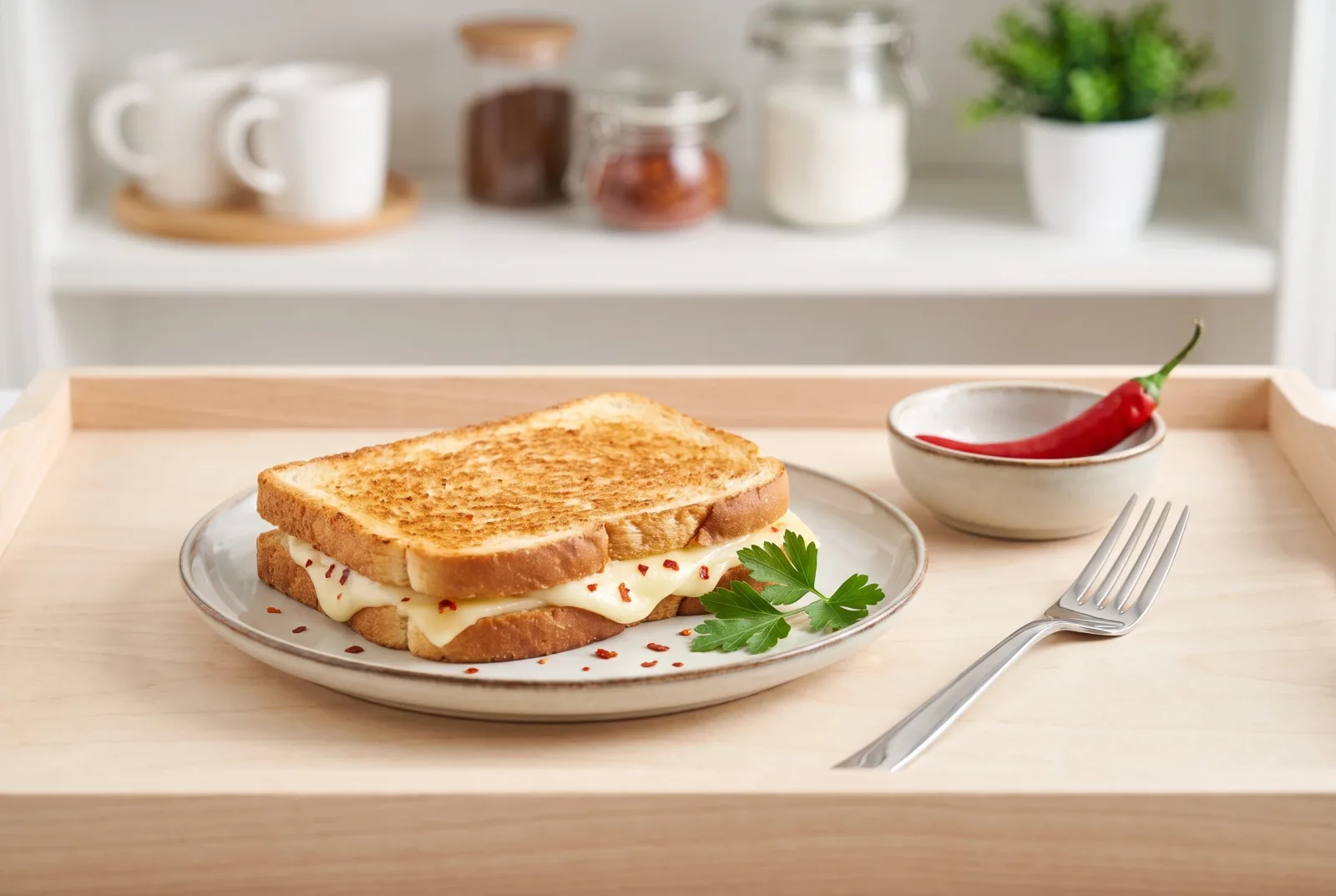 Spicy Cheese Sandwich | Cheese Spread with Olive Oil