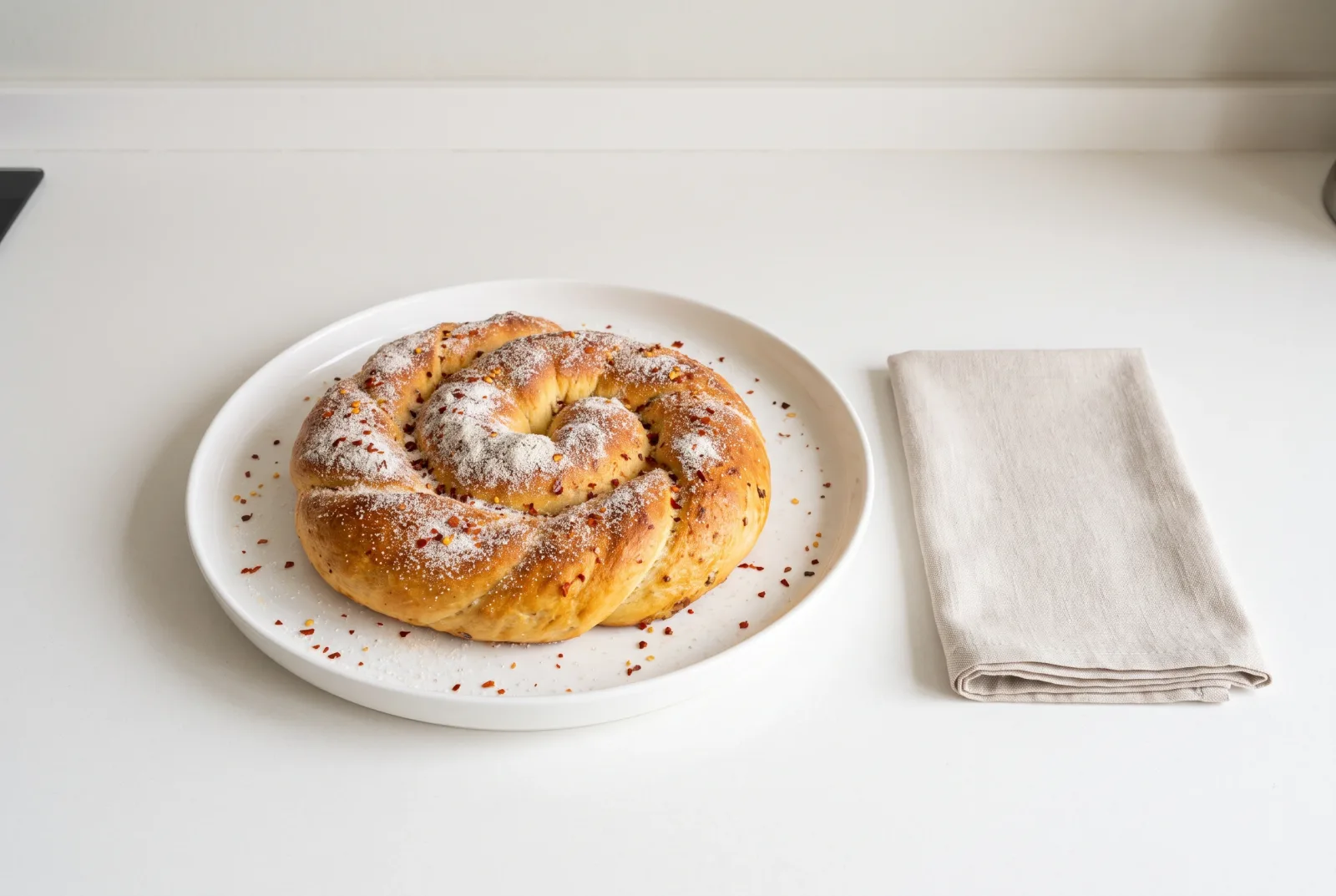 Spicy Olive Oil Layered Rolls | Folded Savory Yeast Dough