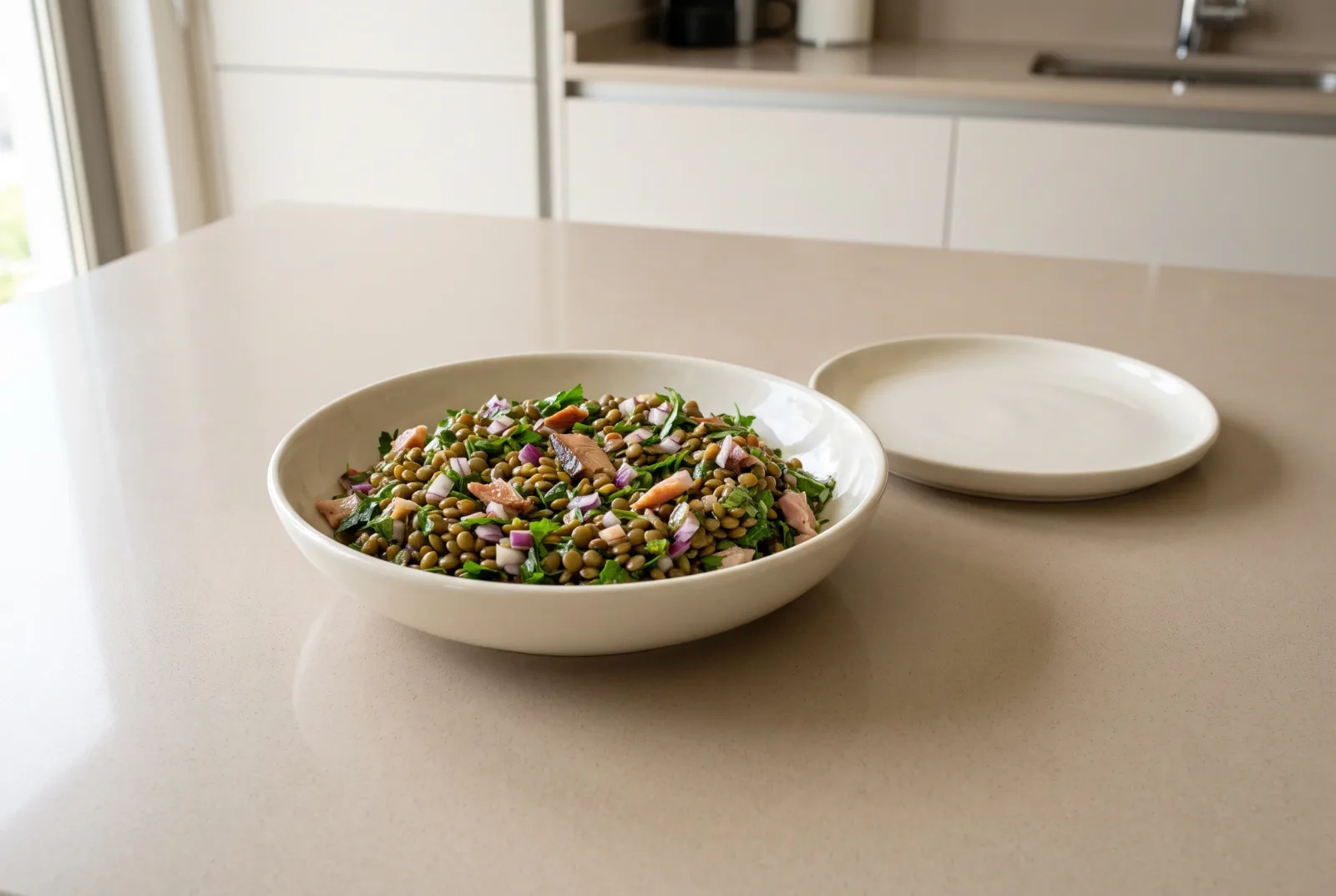 Maple Syrup Lentil Salad with Smoked Salmon (Canadian-Style)