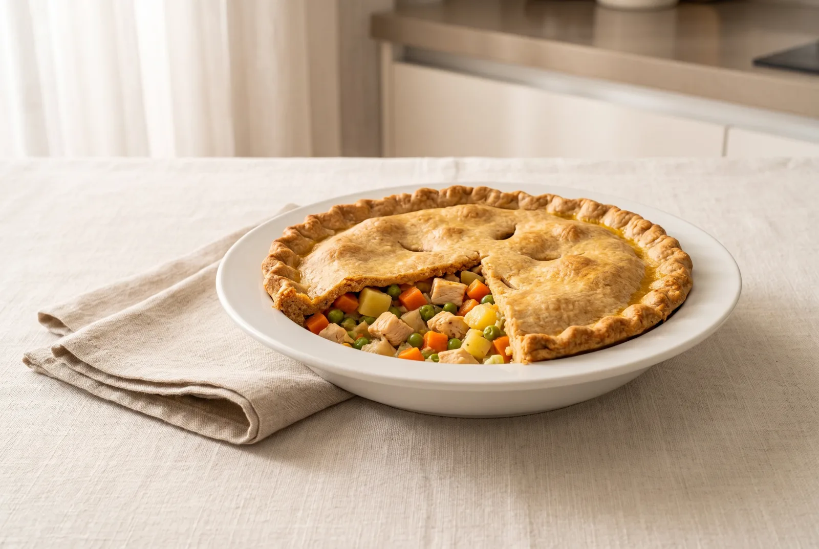 American Chicken and Vegetable Pot Pie — Crisp Whole-wheat Crust
