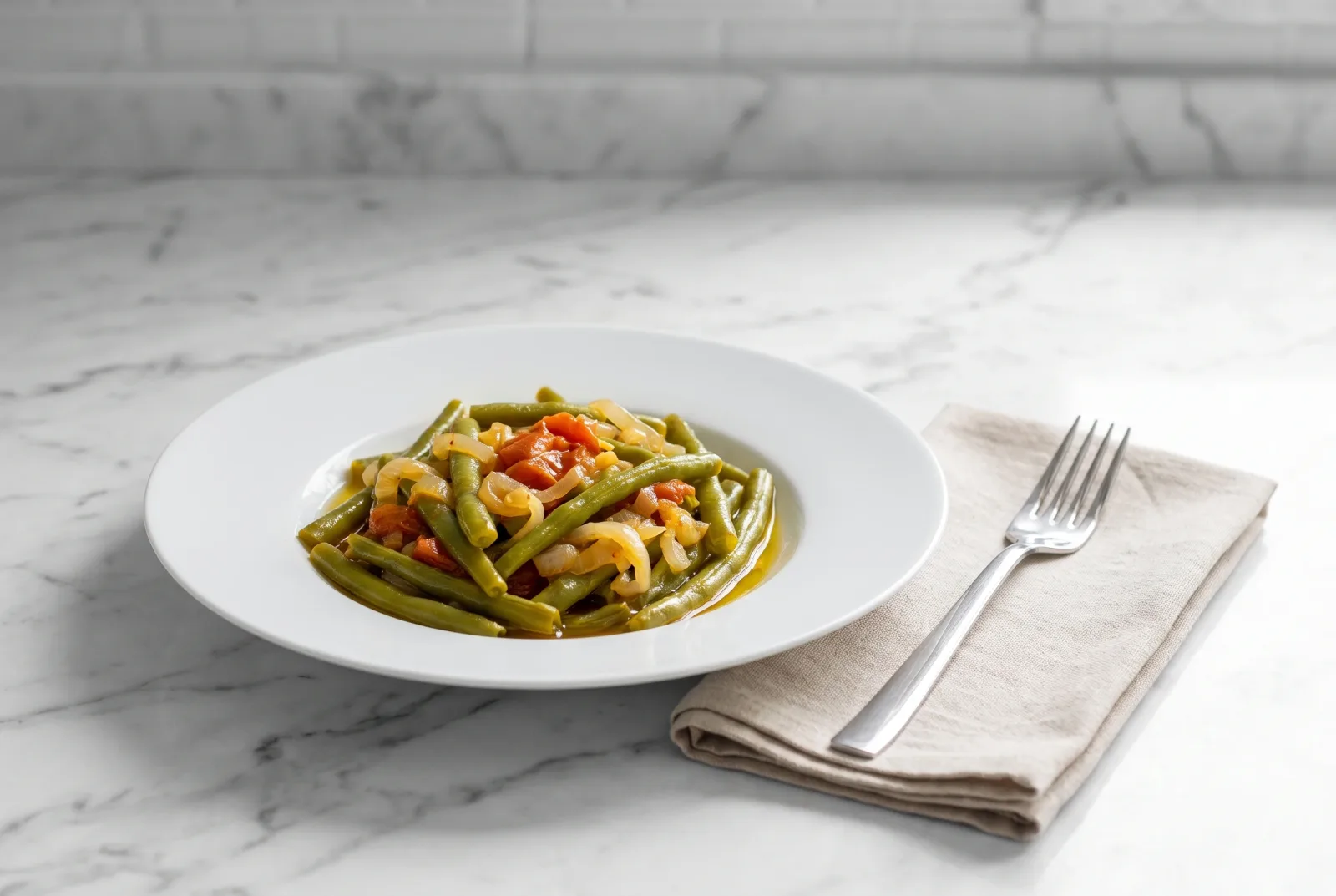 American-Style Green Beans with Olive Oil — Served Cold with Lemon