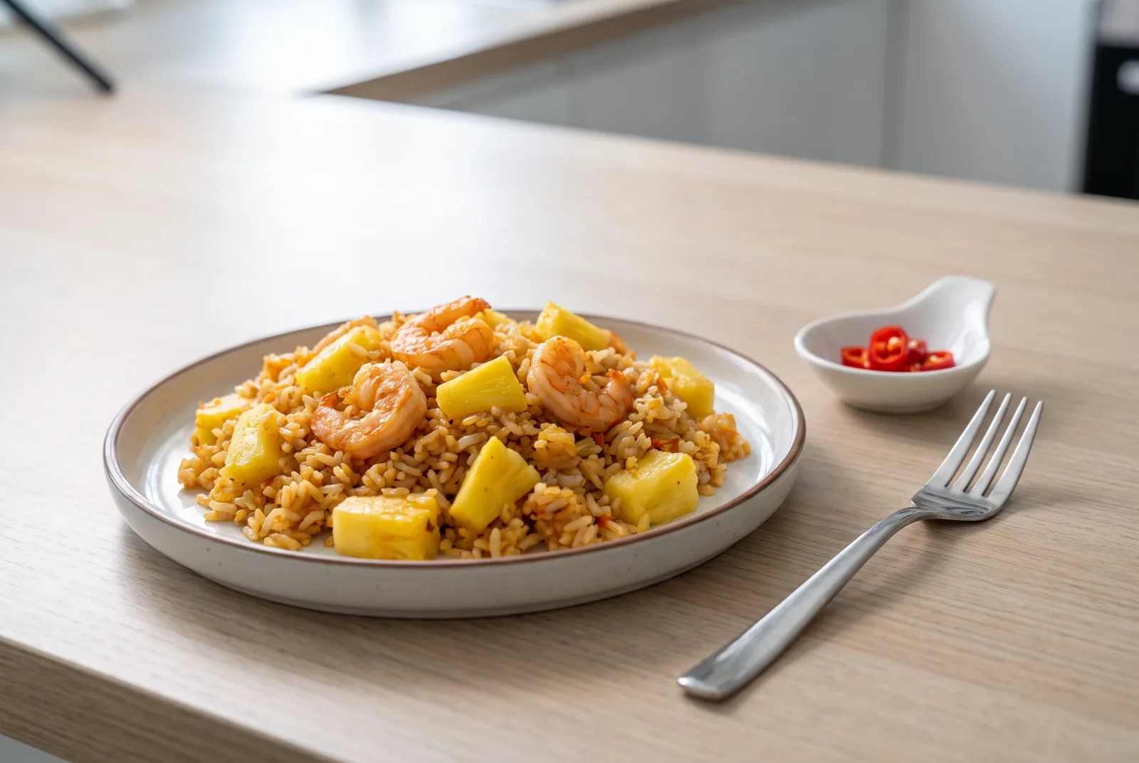 Pineapple Fried Rice | Thai-Style with Leftover Rice and Air-Fried Onions