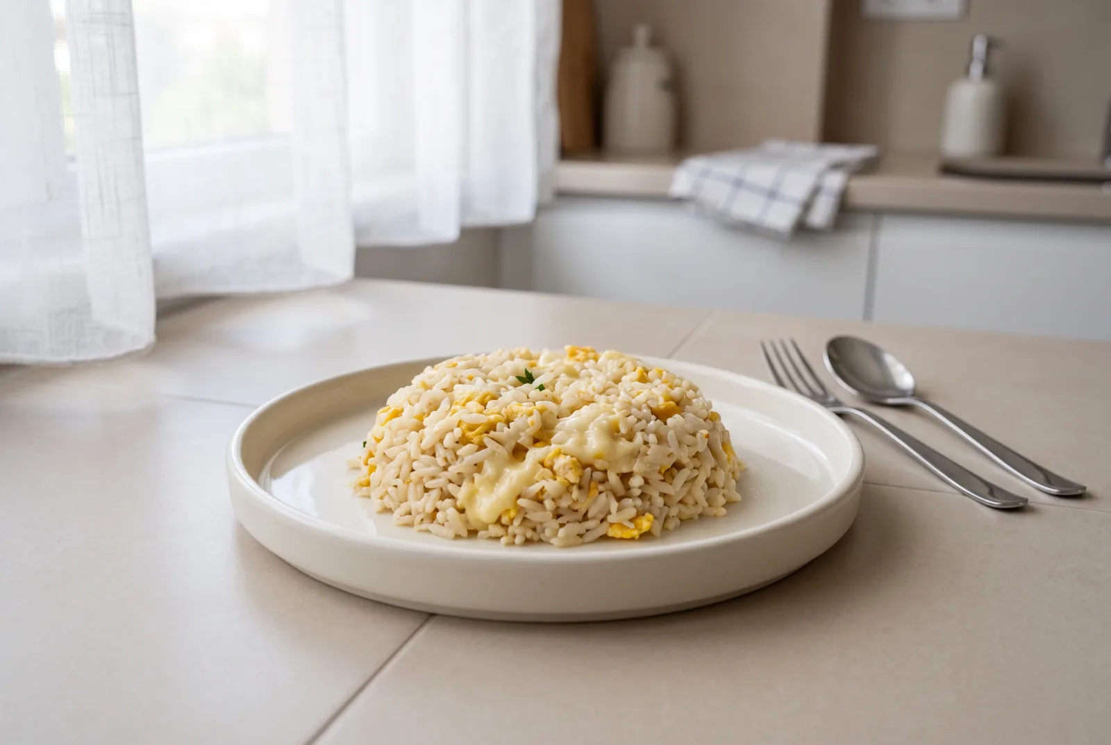 Leftover rice and kashar cheese bites — pressure-steamed breakfast snack