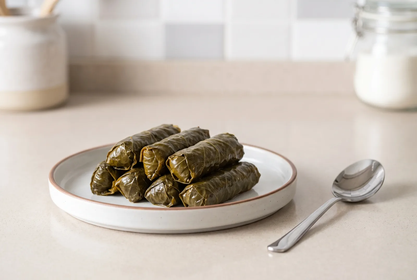 Asma Yaprağı Dolması | Warm grape leaves stuffed with meat and rice