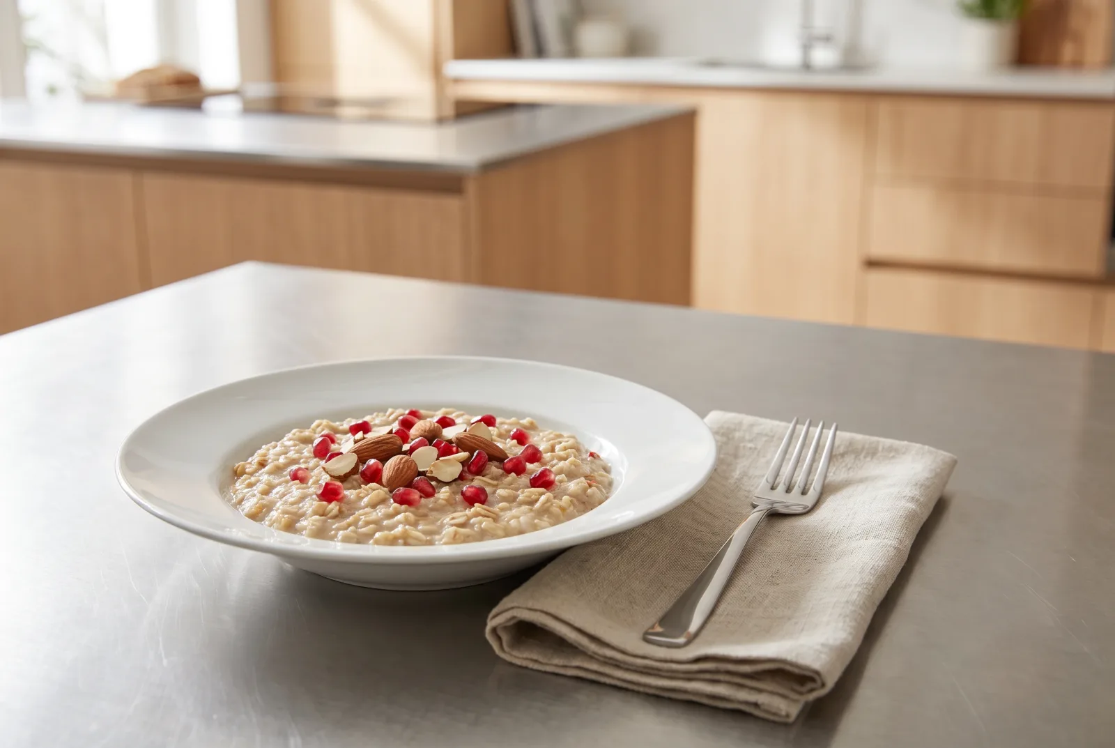 Almond and Pomegranate Porridge — Uzbek-Style Spiced Breakfast
