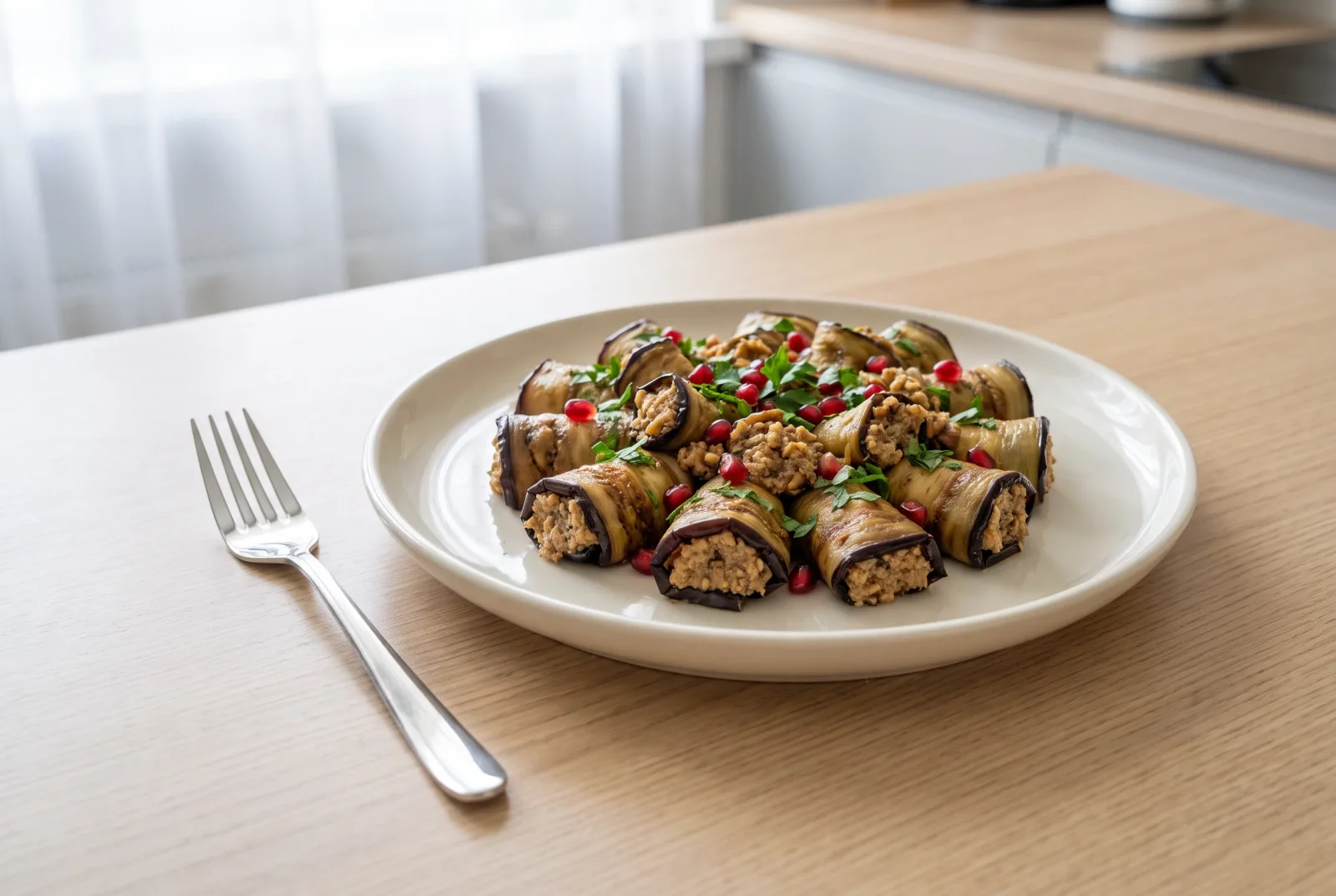 Badrijani | Georgian-Style Eggplant Rolls with Walnuts