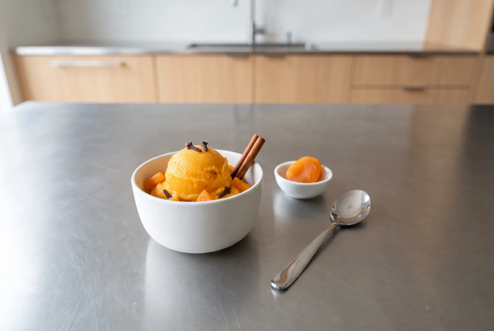 Spiced Apricot Sorbet | Kazakh-Style Frozen Dessert with Cinnamon
