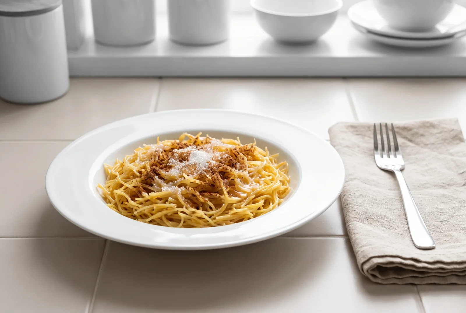 Balaleet | Sweet Cinnamon Vermicelli with Omelet
