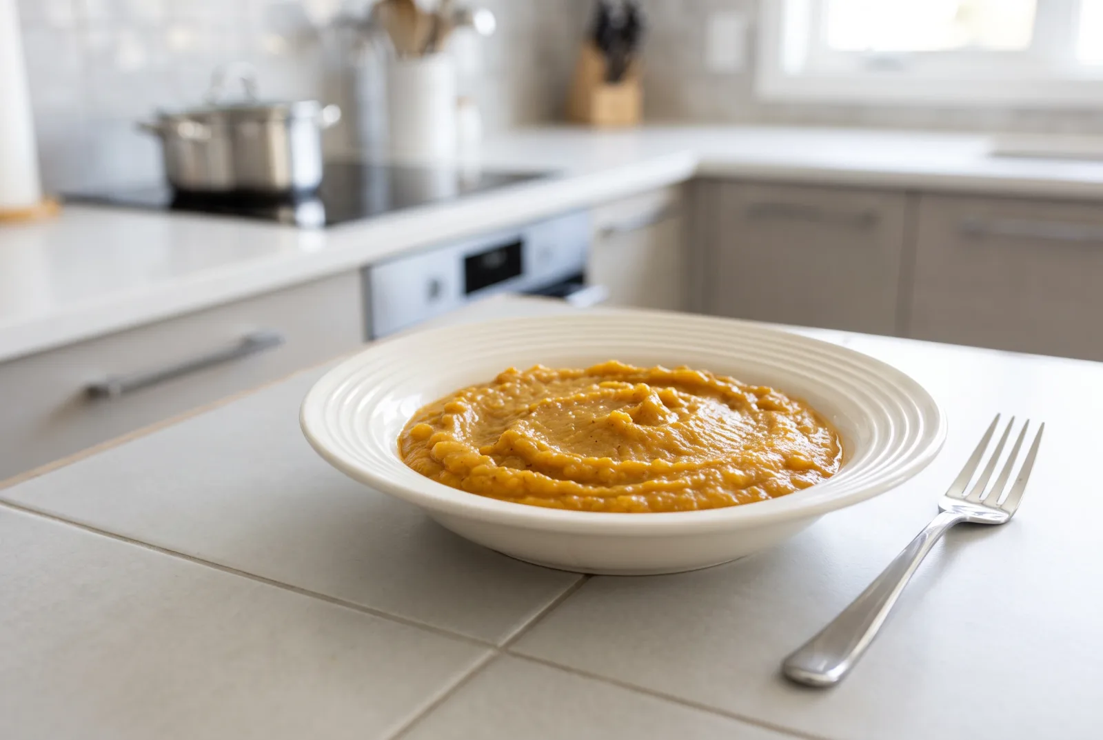 Pressure-cooker pumpkin and apple purée — A complementary food with cinnamon