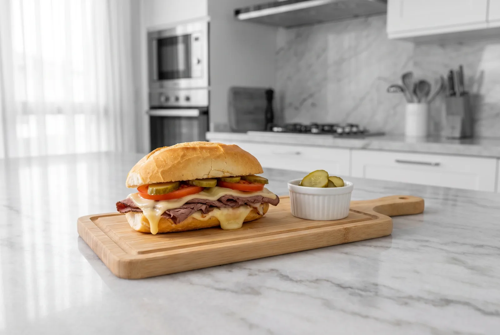 Bauru | Brazilian Roast Beef Sandwich on Whole-Grain Bread