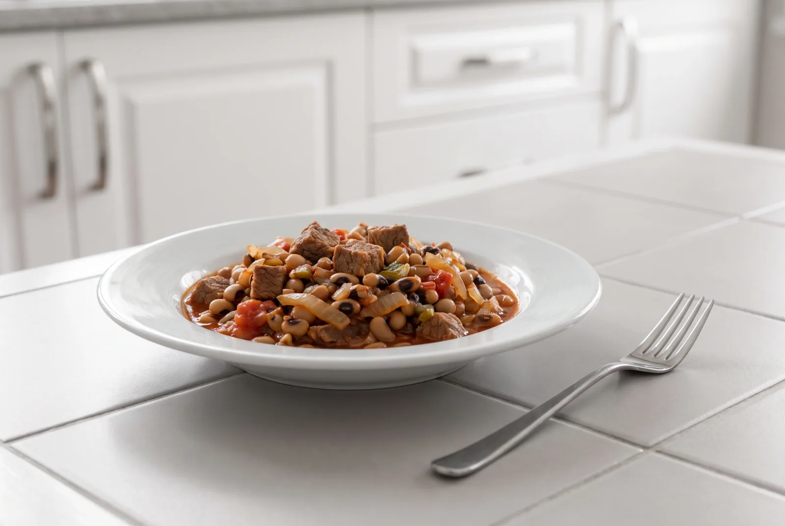 Böğrülce Yemeği — Pressure-Cooked Black-Eyed Peas with Lamb