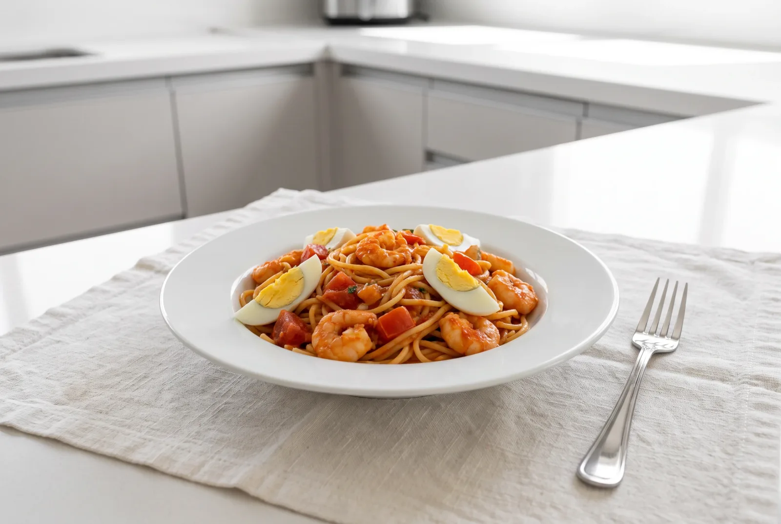 Brazilian Shrimp Pasta (Macarronada de Camarão) | Light Tomato Sauce