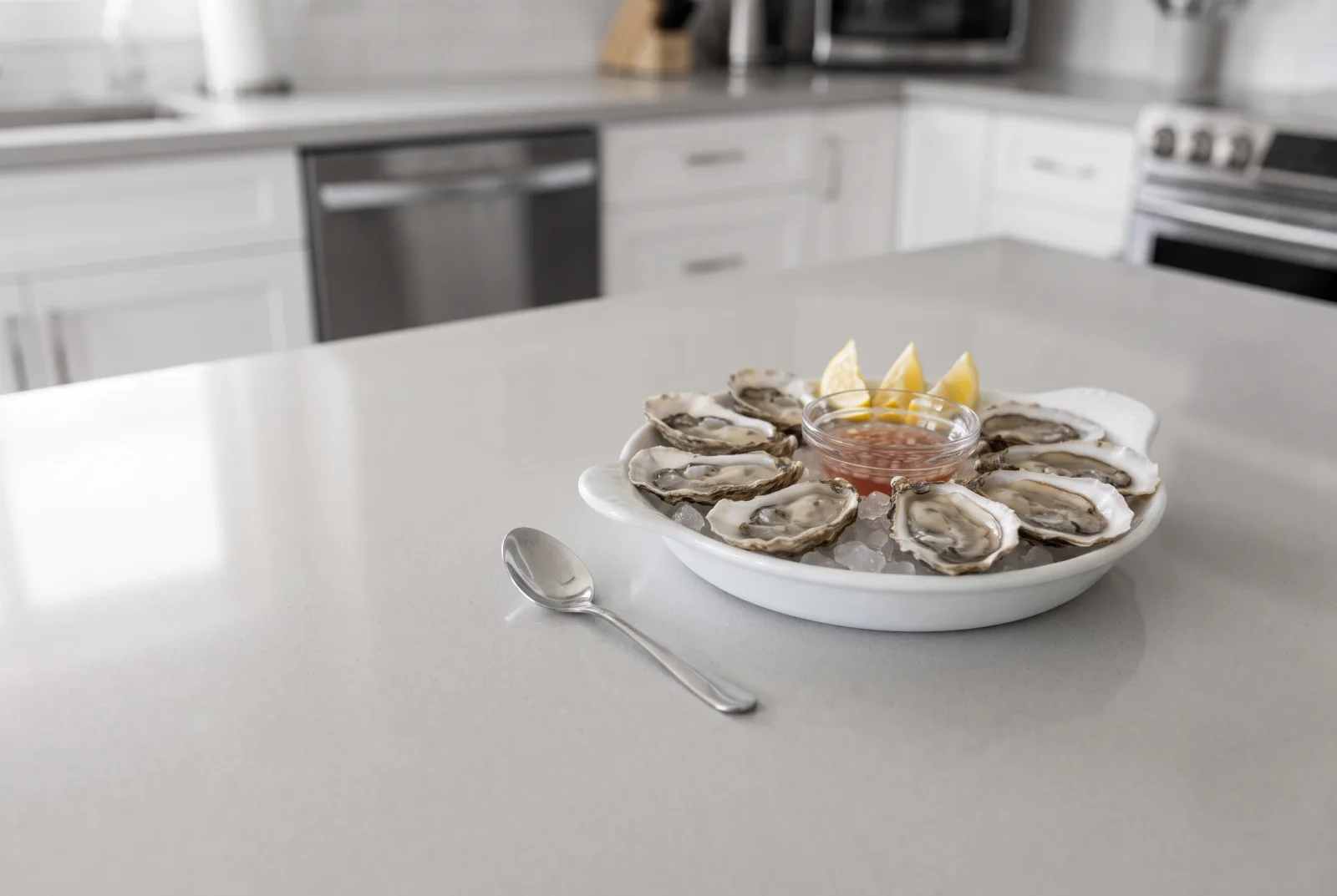 Raw Oyster Platter | American-Style with Lemon Sauce