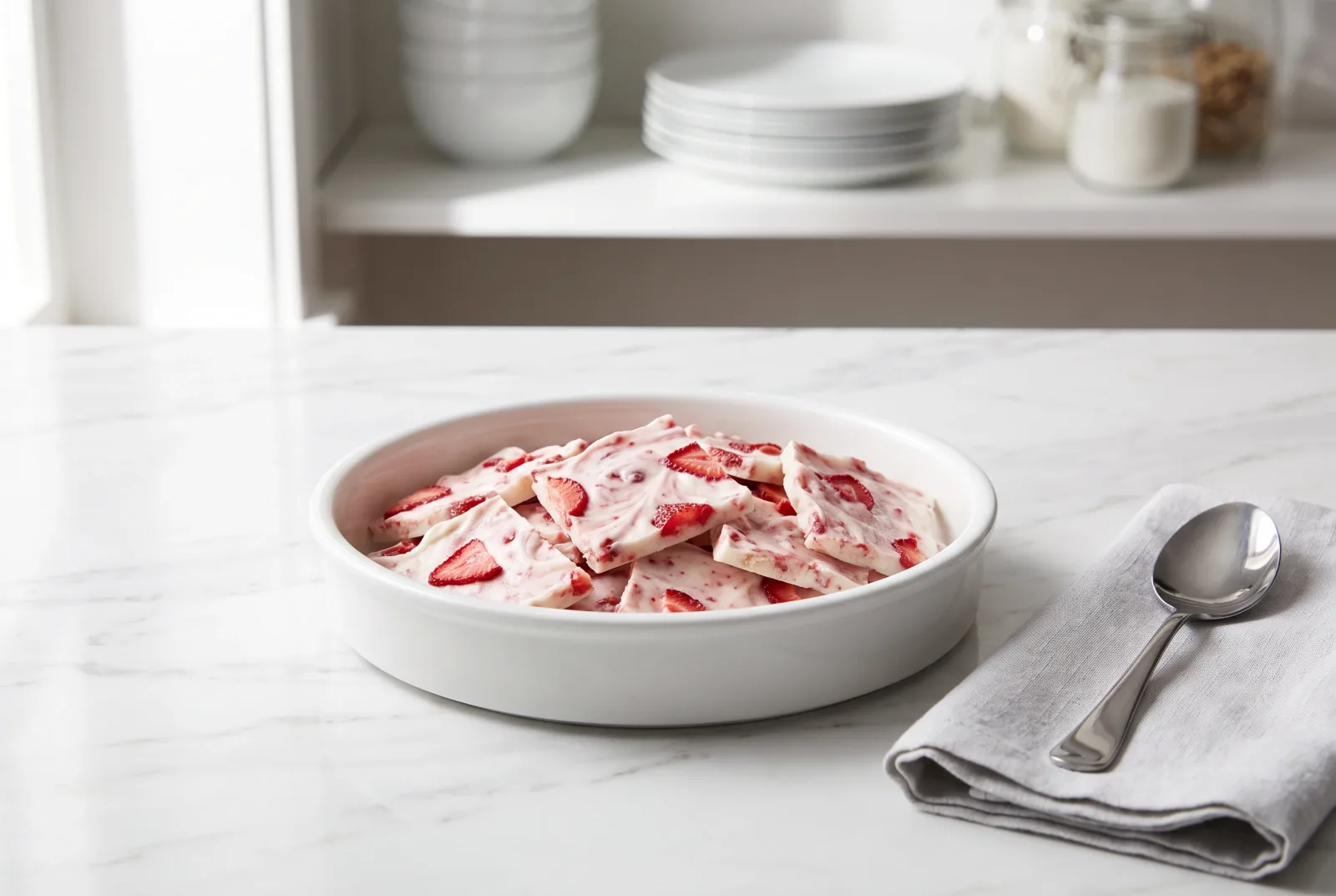 Strawberry Yogurt Bark — A No-Stir Frozen Sliceable Treat