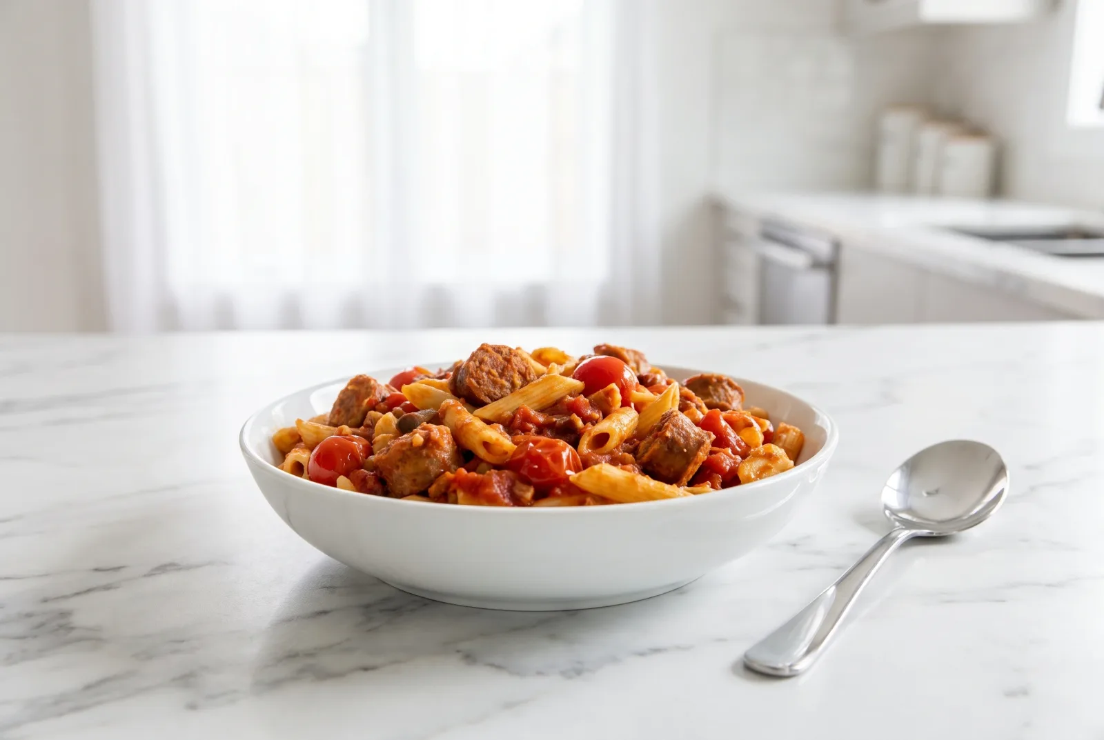 Spicy Pasta with Beef Sucuk | Turkish-Style Main Dish
