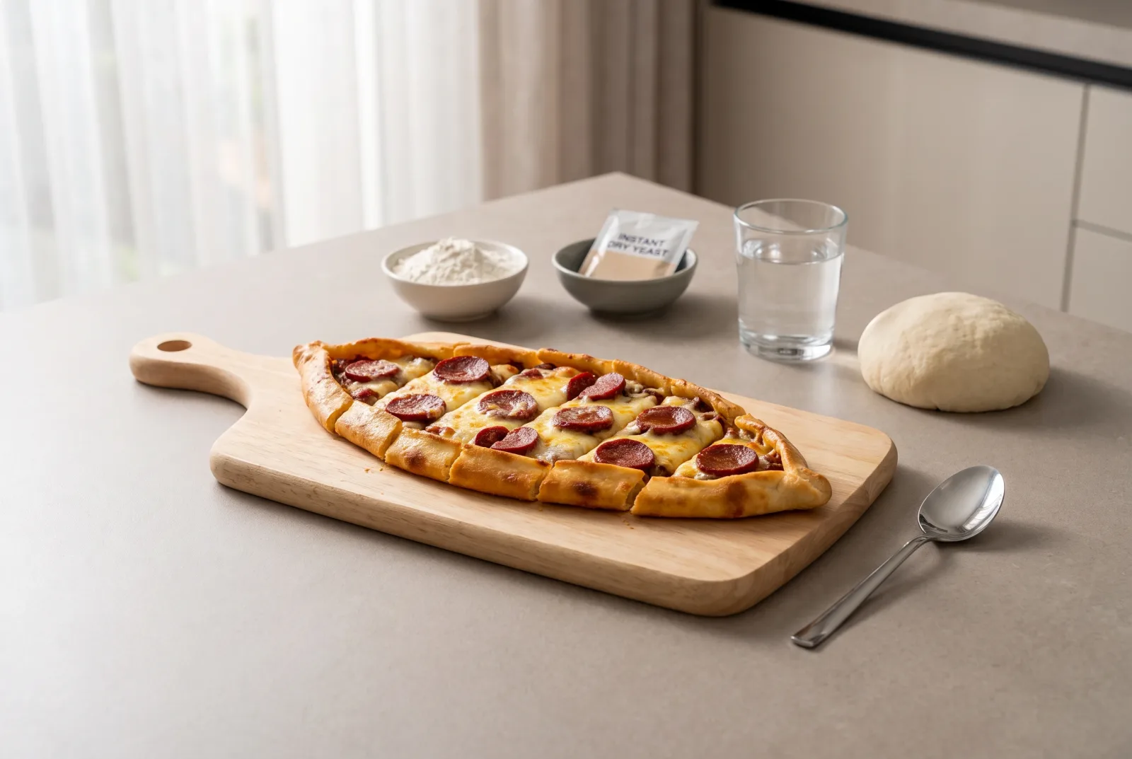 Beef Sucuk and Kashar Pide | Classic Thin-Crust Baked Flatbread