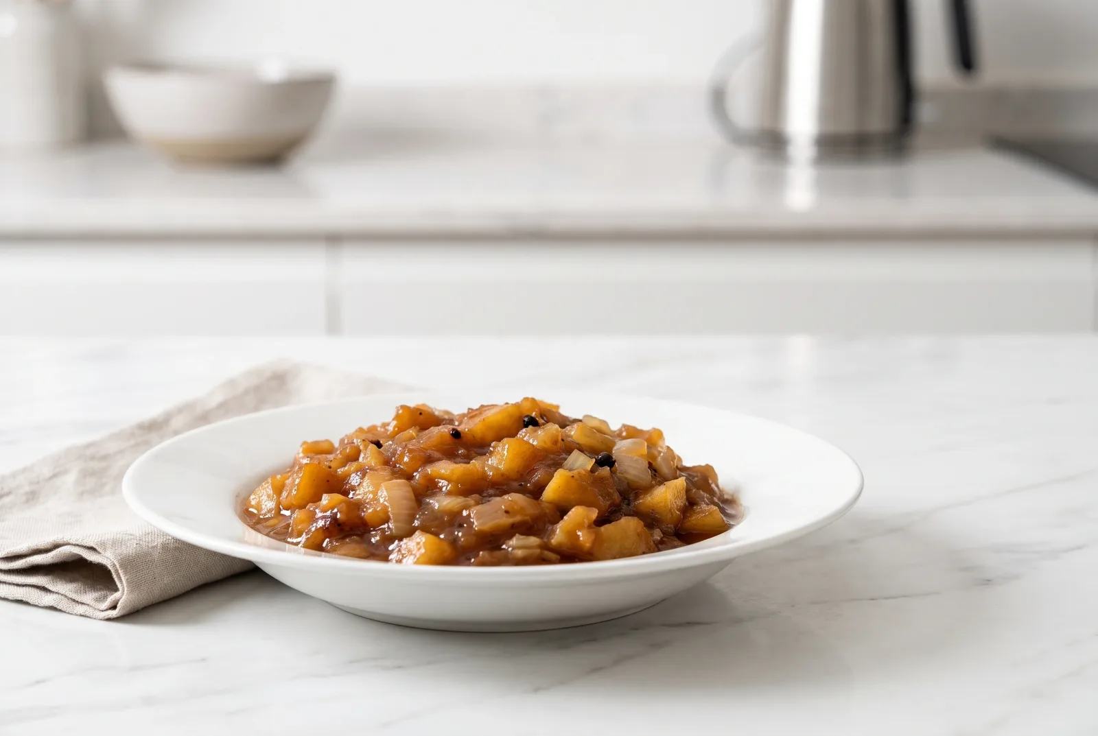 Spiced Apple Chutney — An English-Style Winter Condiment with Mustard Seeds.