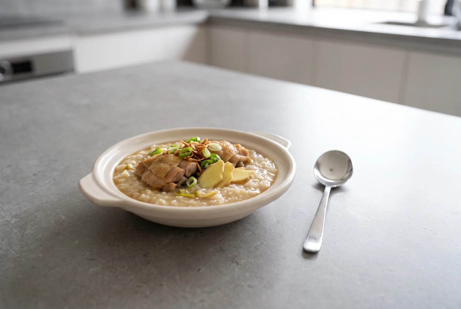Indonesian-Style Pressure Cooker Chicken and Ginger Rice Porridge | A Filling Breakfast Bowl