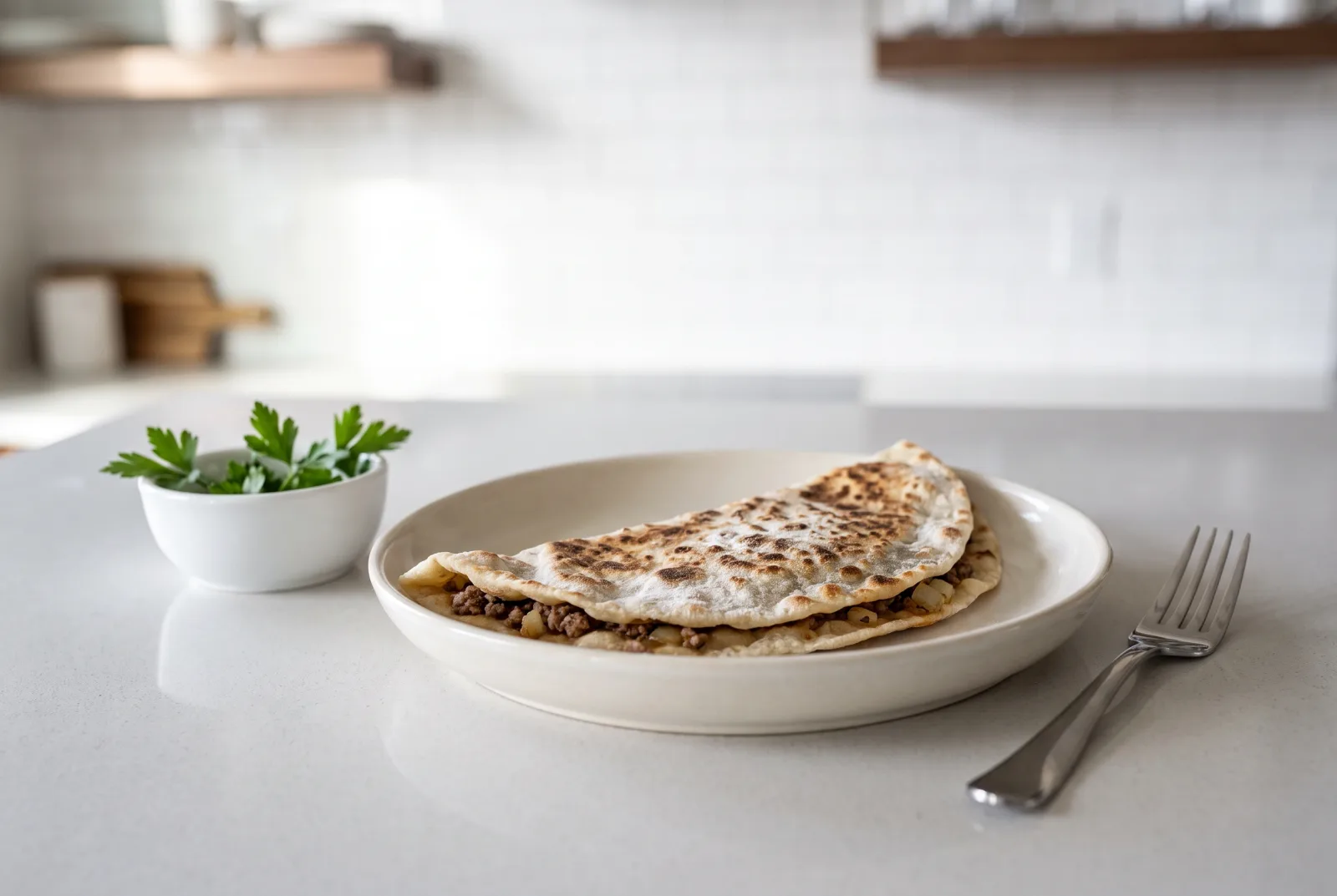 Beef Qutab | Azerbaijani Flatbread with Yufka (Thin Turkish Pastry Sheets)