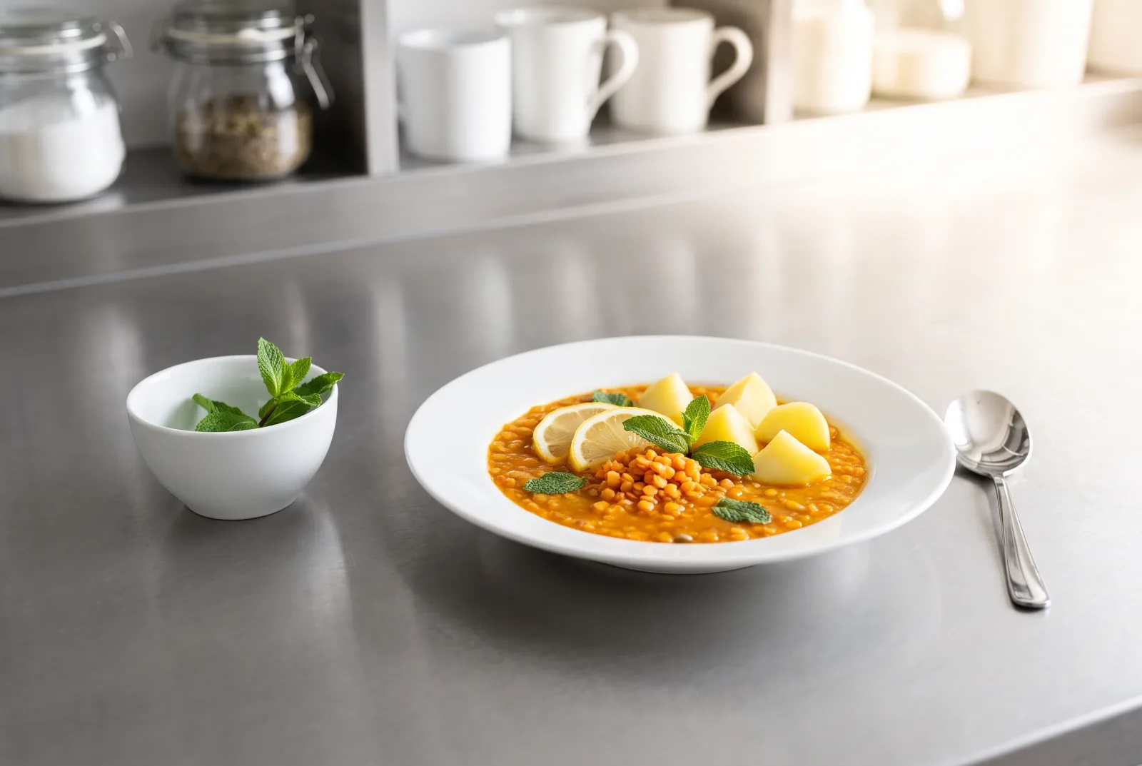 Tangy Red Lentil Dip | Lemon and Mint Mezze Sauce