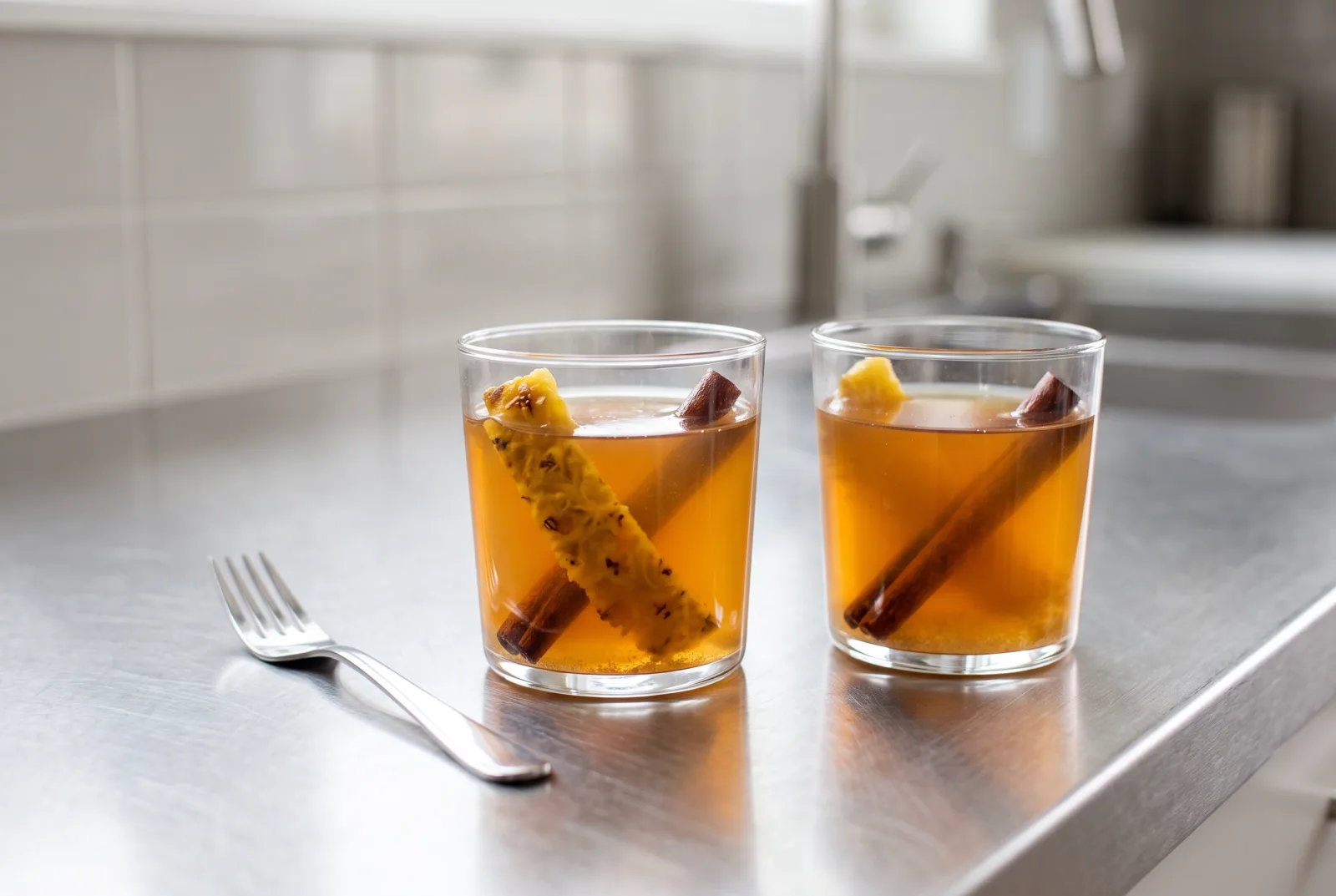 Cuban-style tangy pineapple peel drink | A long-steeped leftover peel infusion