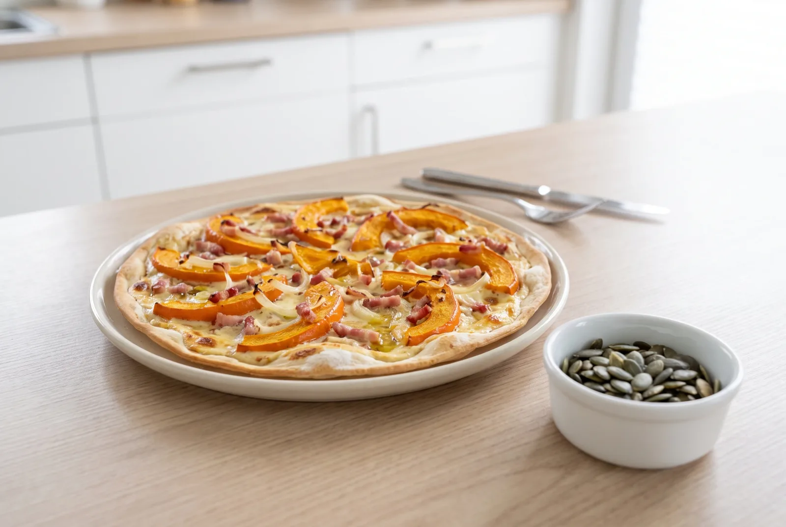 Kürbis-Flammkuchen | Austrian-Style Thin-Crust Flatbread