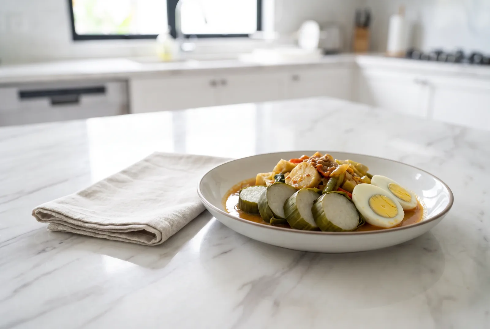 Lontong — Indonesian Banana-Leaf Rice Rolls