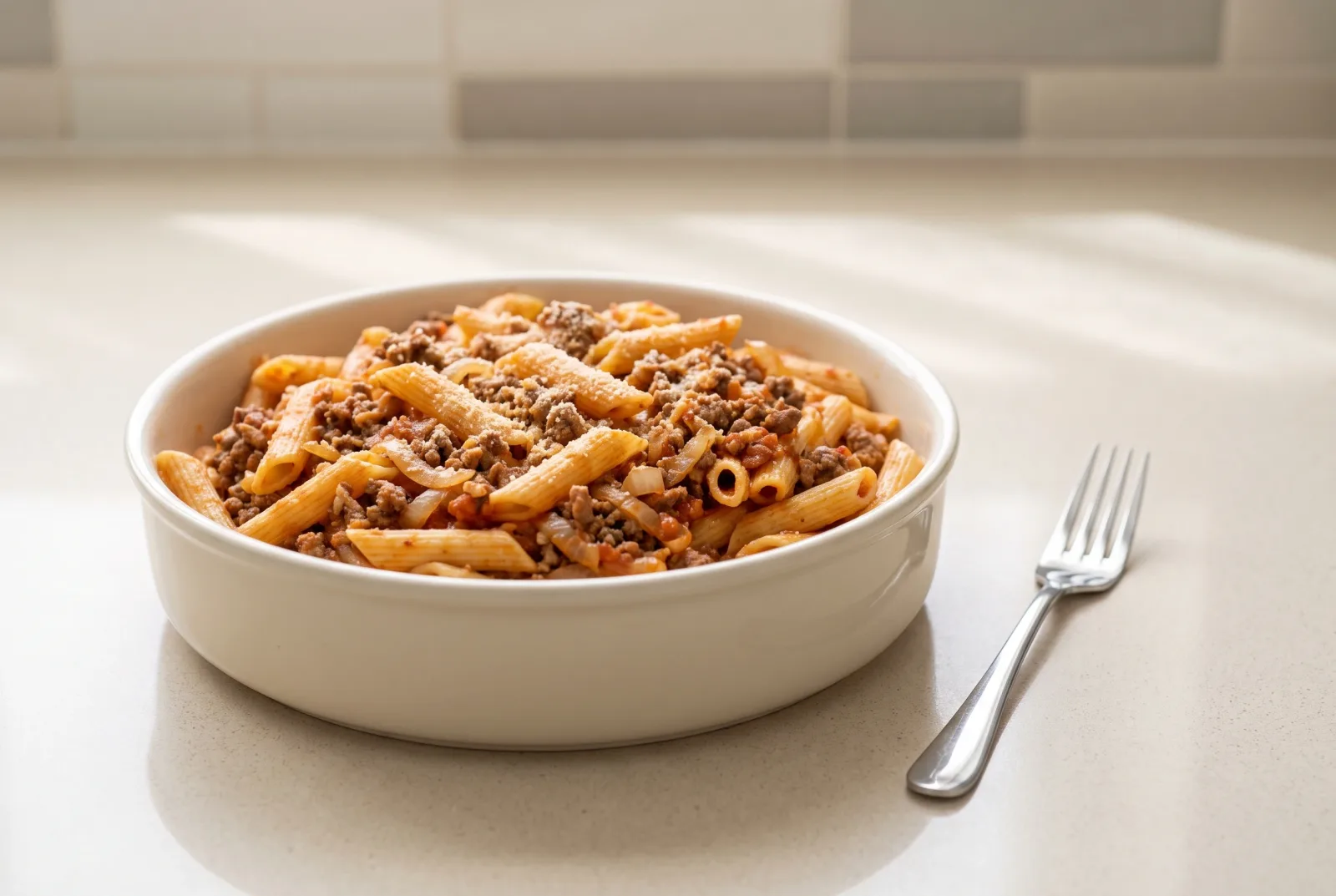 Makarona Bil Laham | Saudi-Style Spiced Ground Beef Pasta