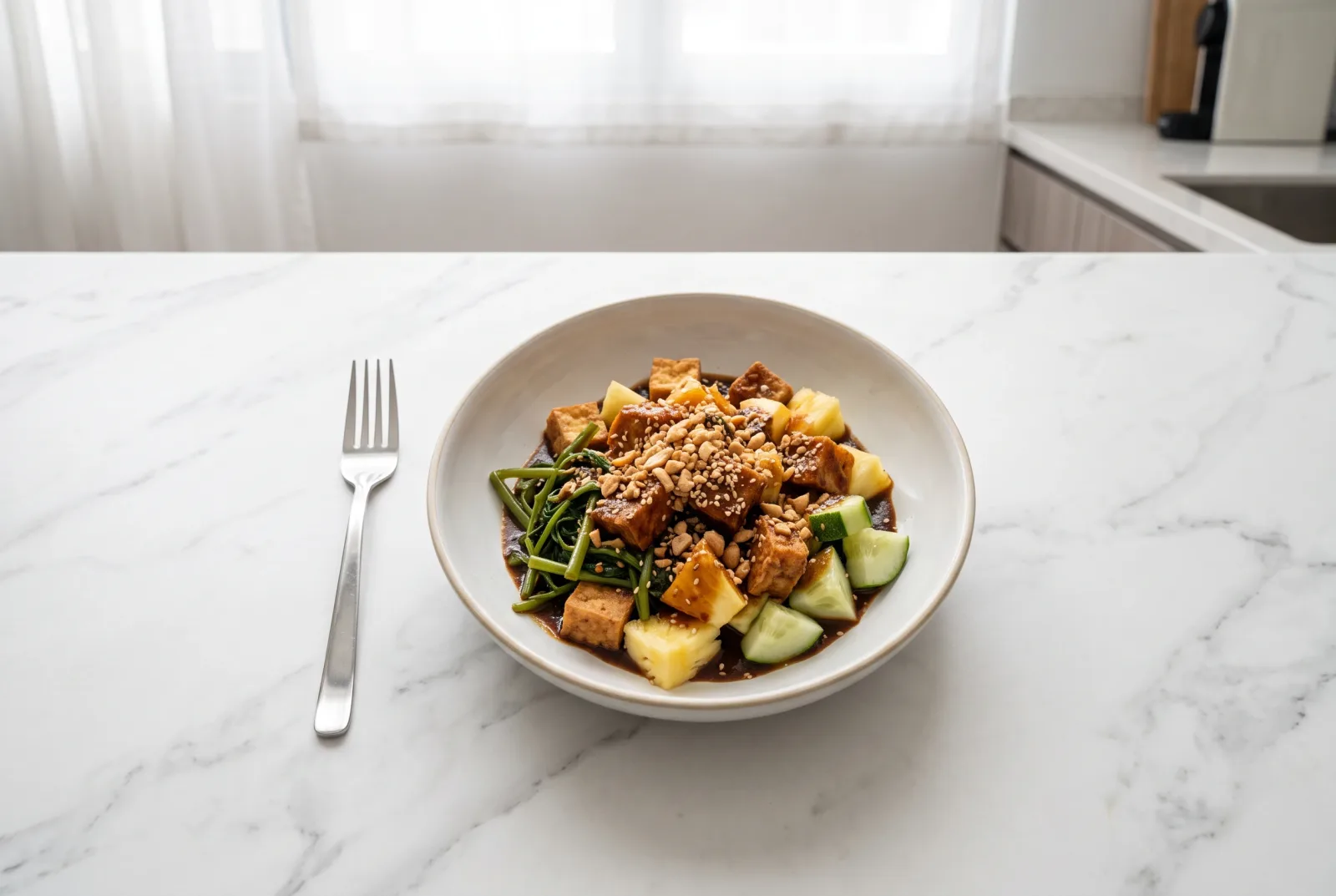 Malaysian Air-Fryer Tofu Rojak Salad | Pineapple and Peanuts