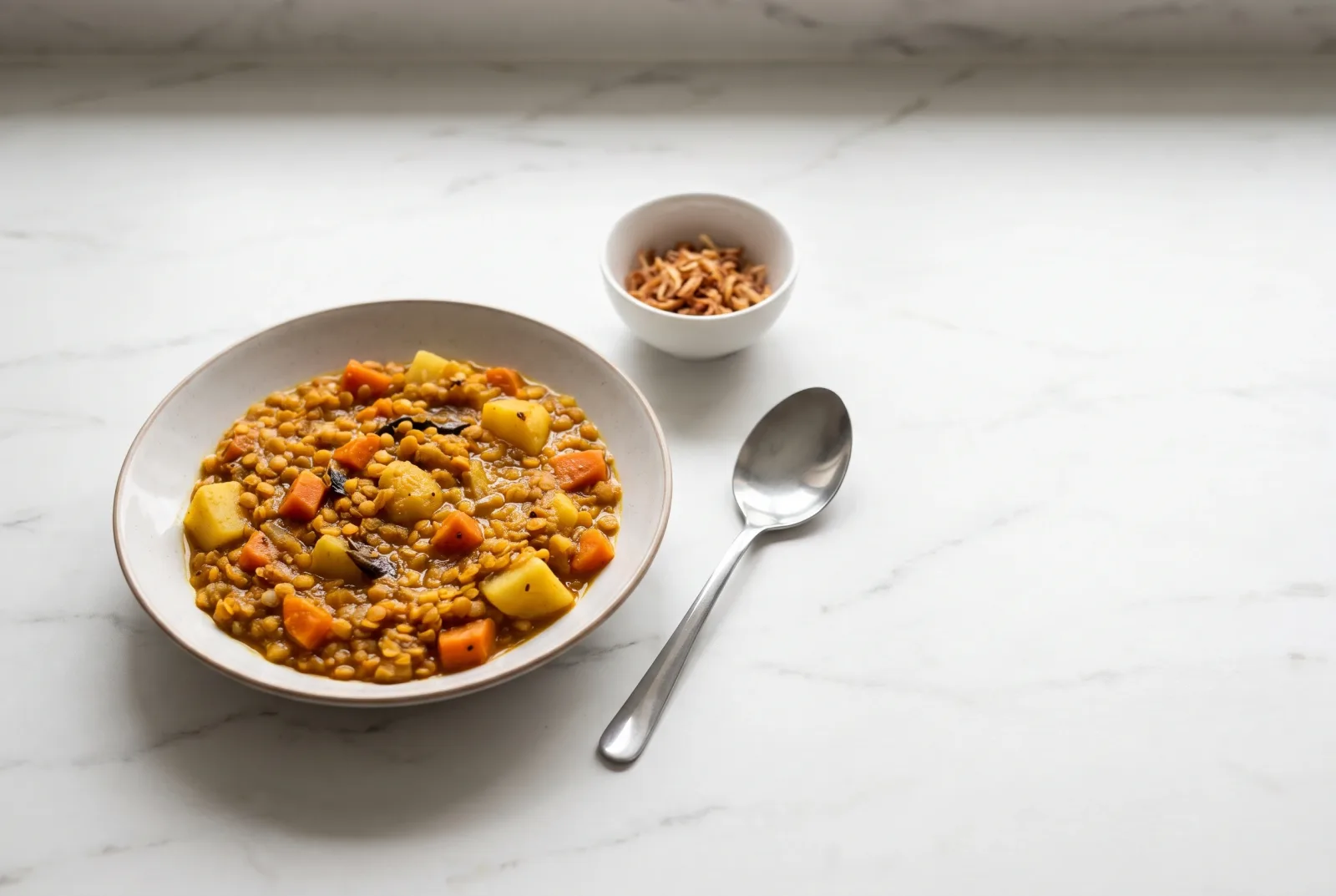 Malaysian Lentil Stew with Leftover Vegetables
