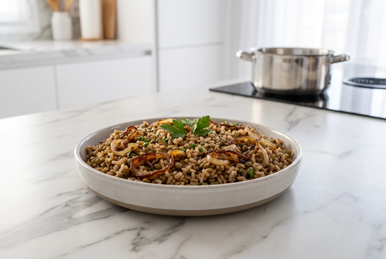 Mudardara | Saudi-Style Rice and Lentils with Caramelized Onions