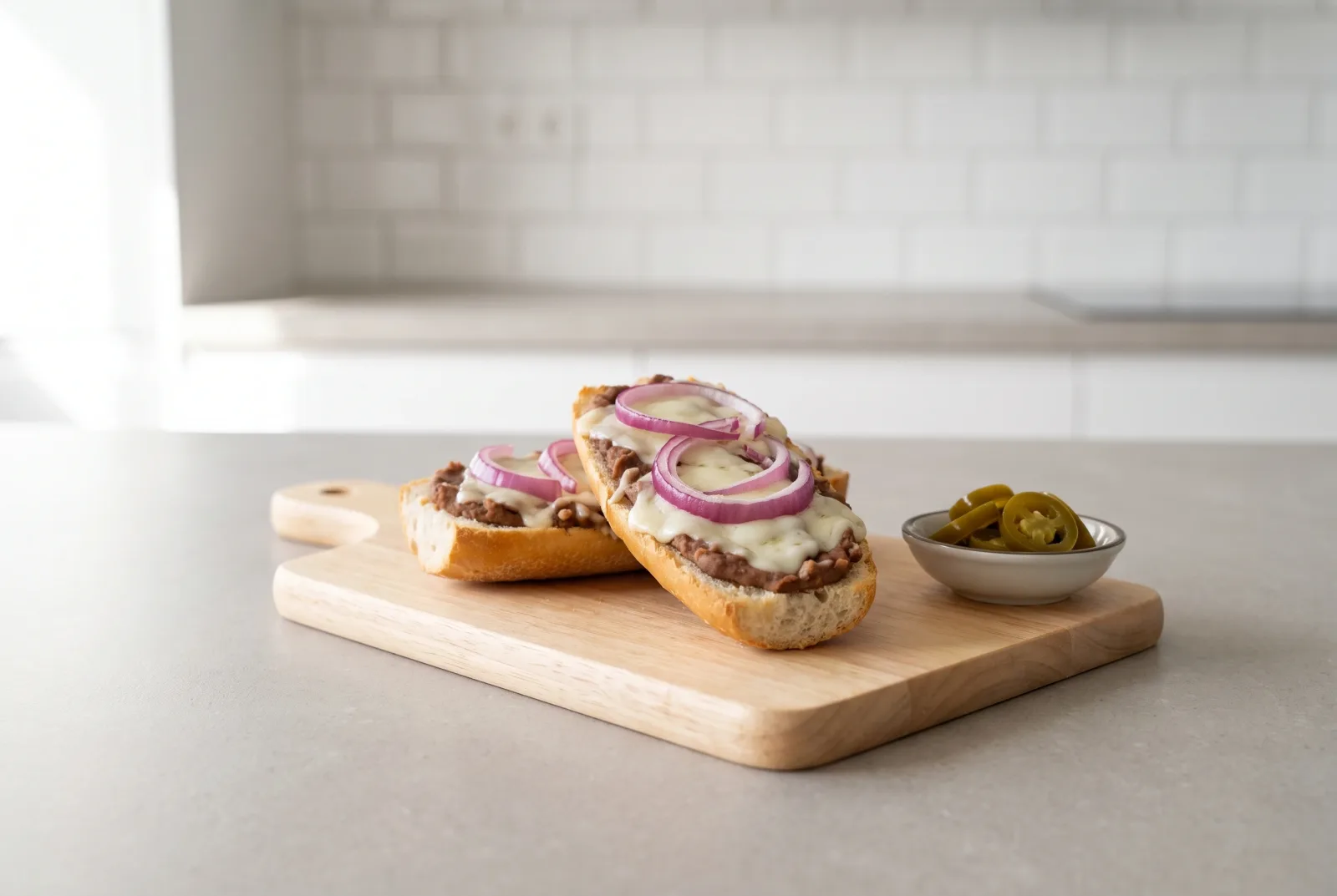 Molletes | Mexican Beans and Cheese on Stale Bread