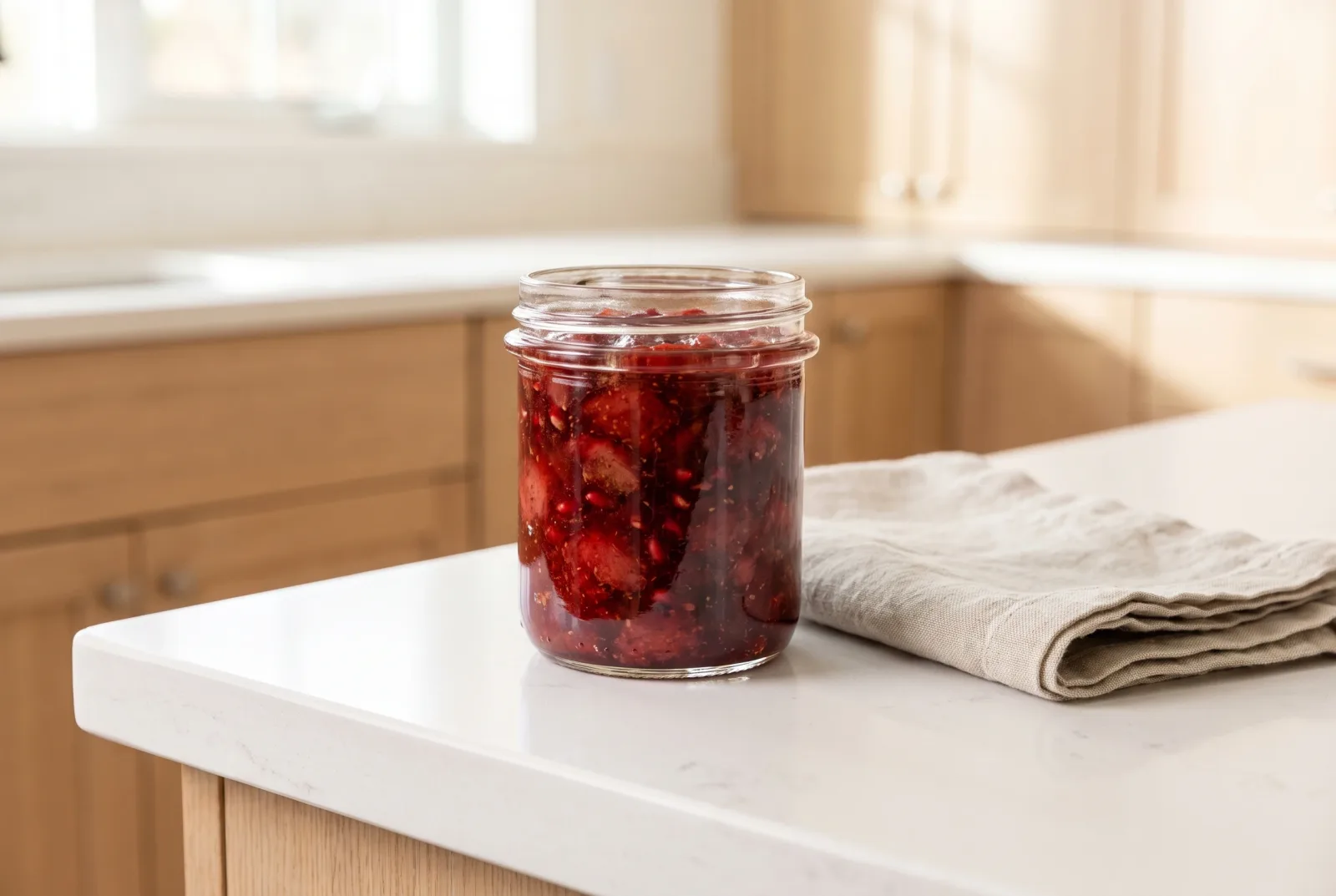 Strawberry Spread with Pomegranate Molasses and Cinnamon | Turkish-Style Fresh Fruit Preserve