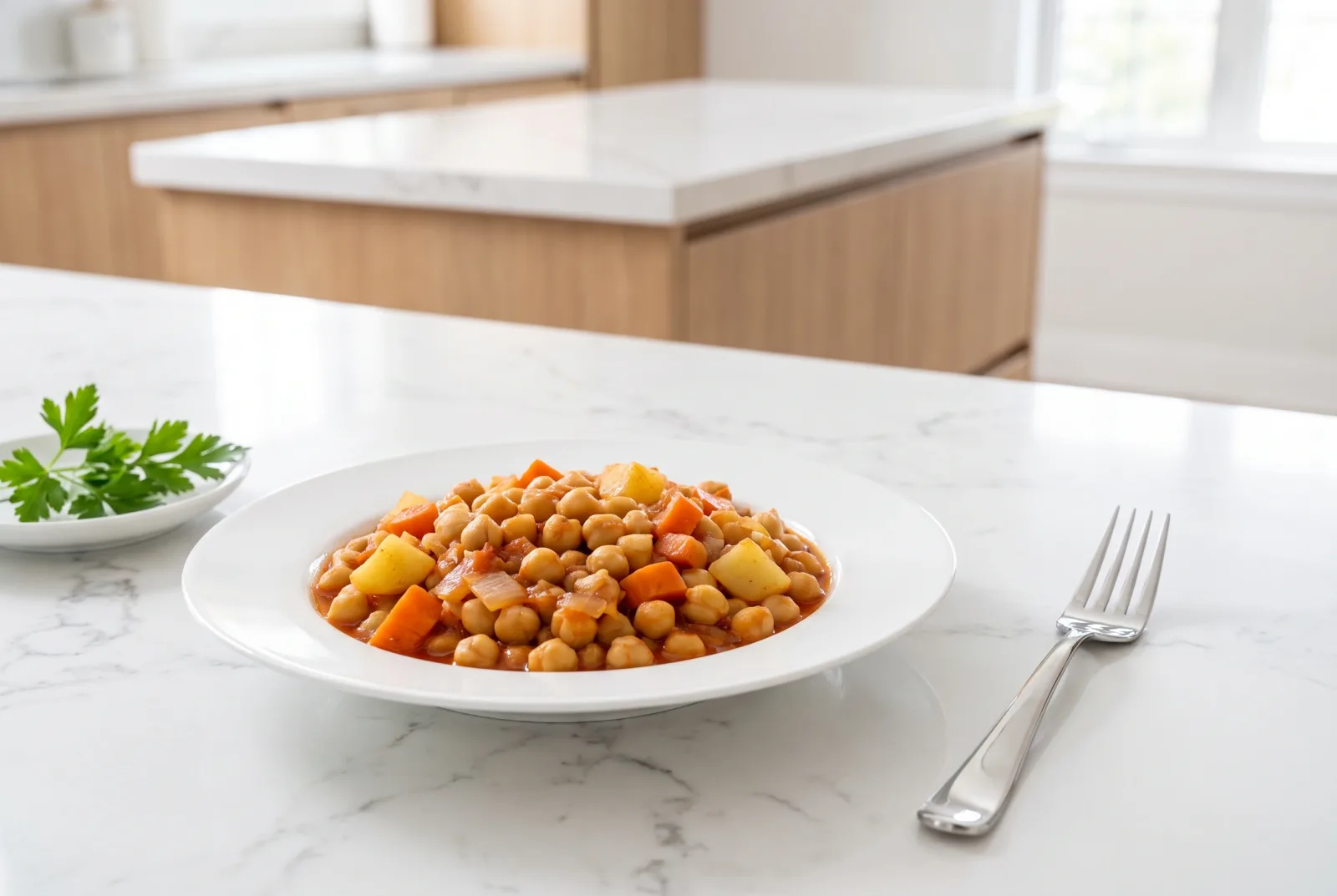 Nohut Pilaki — chilled chickpeas with carrot, potato and olive oil