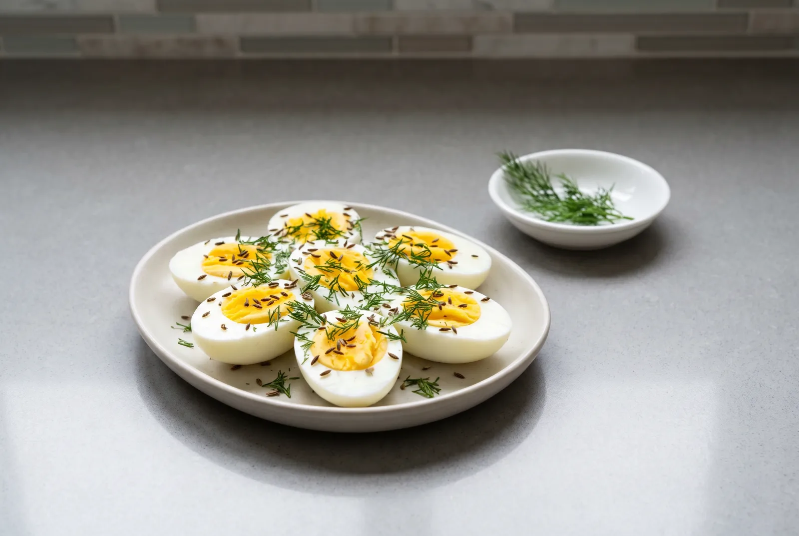 Uzbek-Style Herb-Boiled Eggs | Served with Cumin Salt