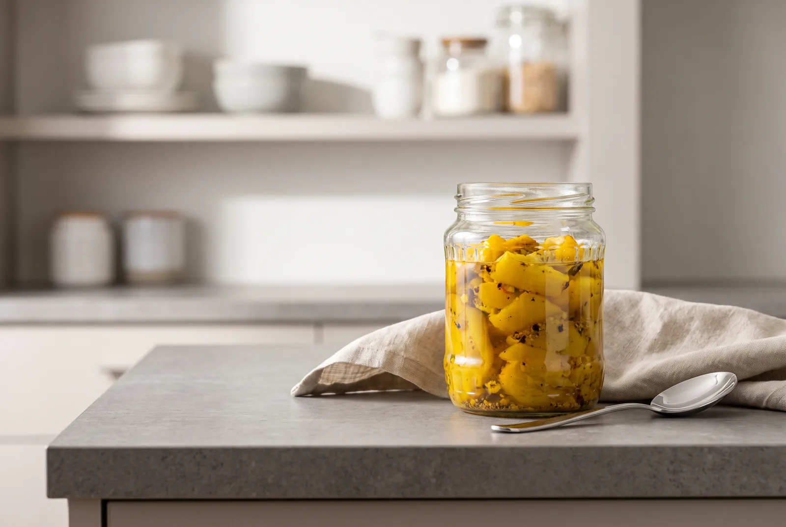 Pakistani Air-Fryer Roasted Yellow Pepper Pickles
